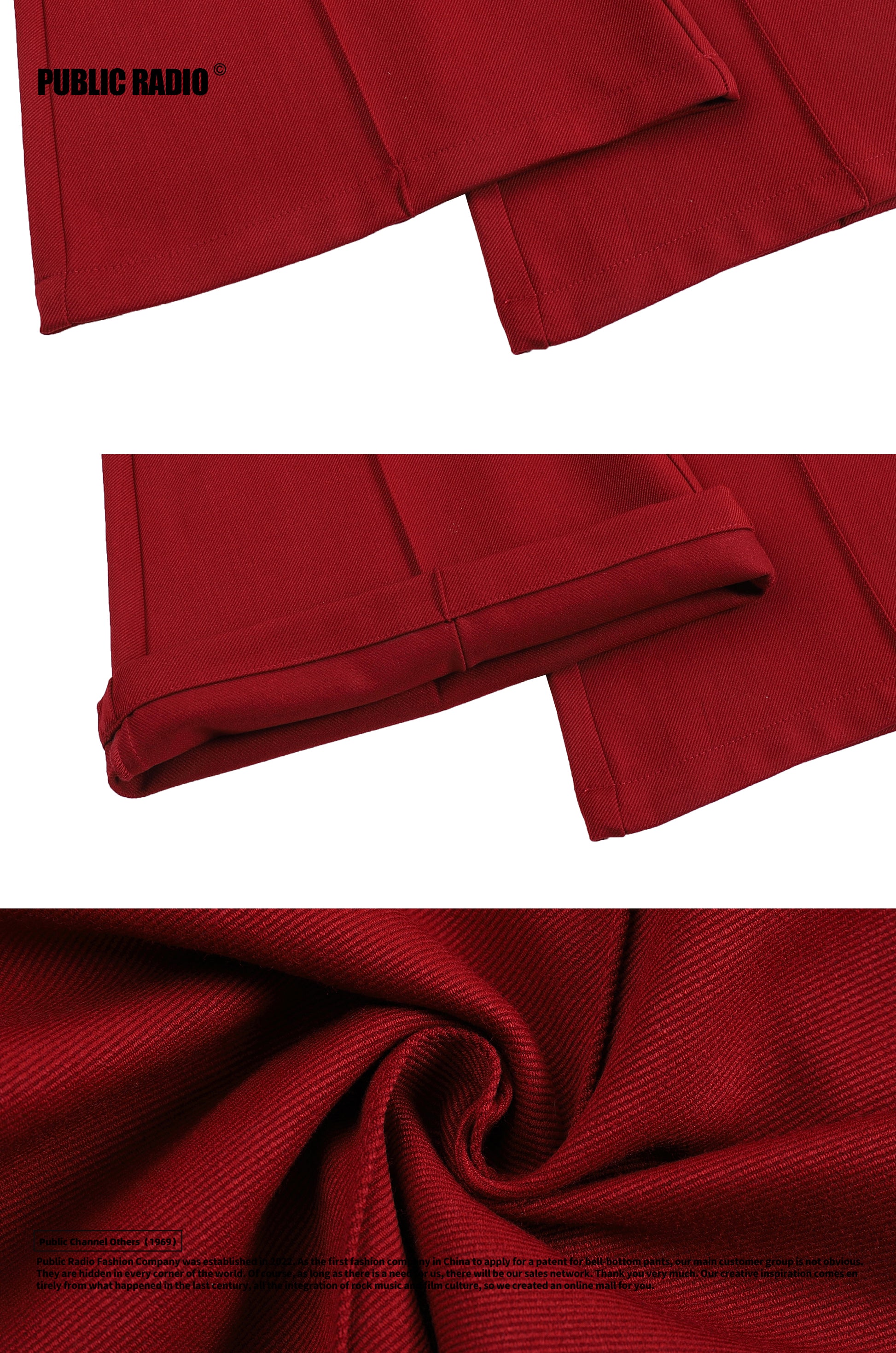 PUBLIC RADIO | American 70S Classic Double Buckle Flared Pants Vintage Craft Australian Cashmere