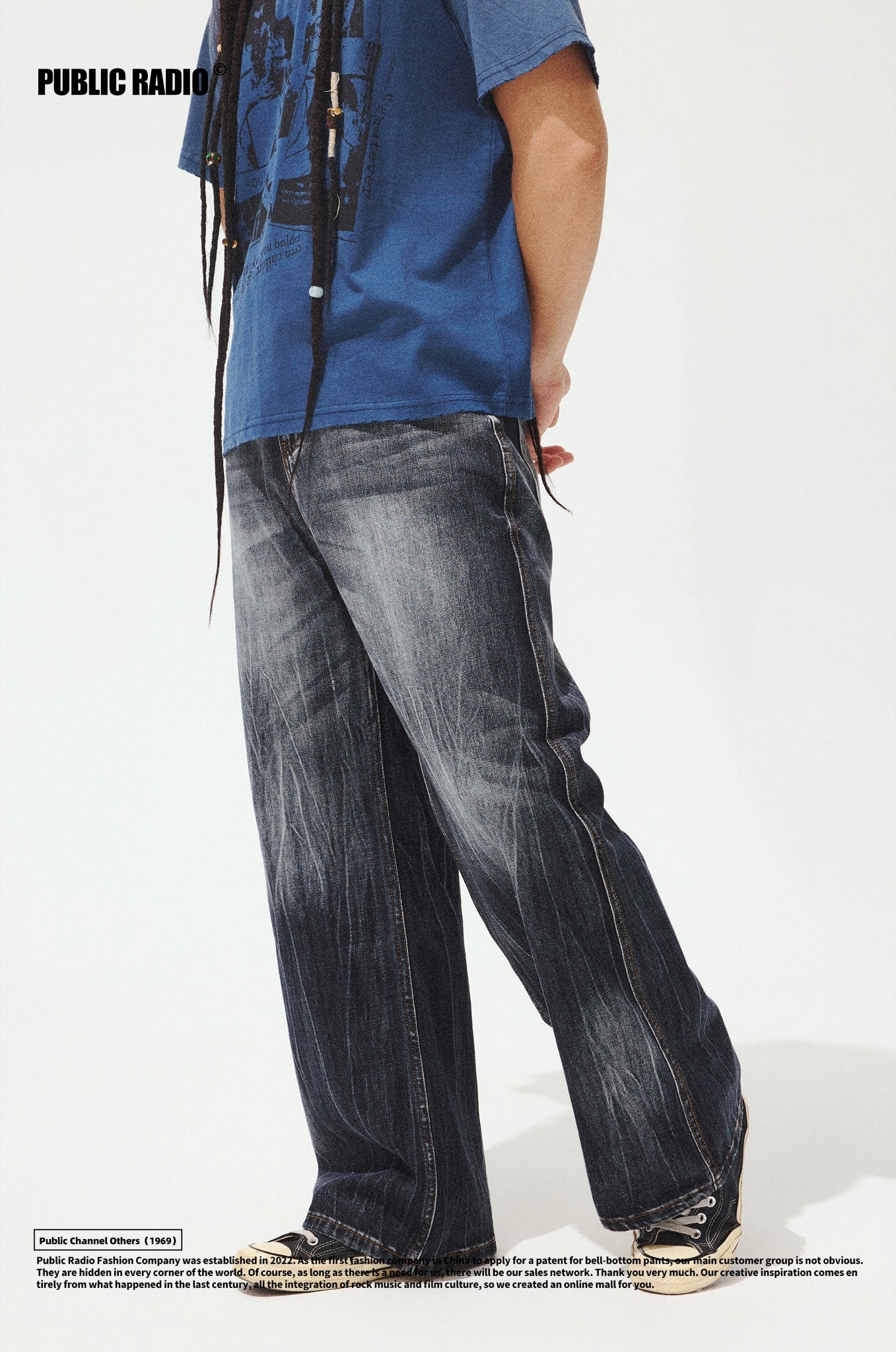 PUBLIC RADIO | Black Washed Faded Jeans - Image 1