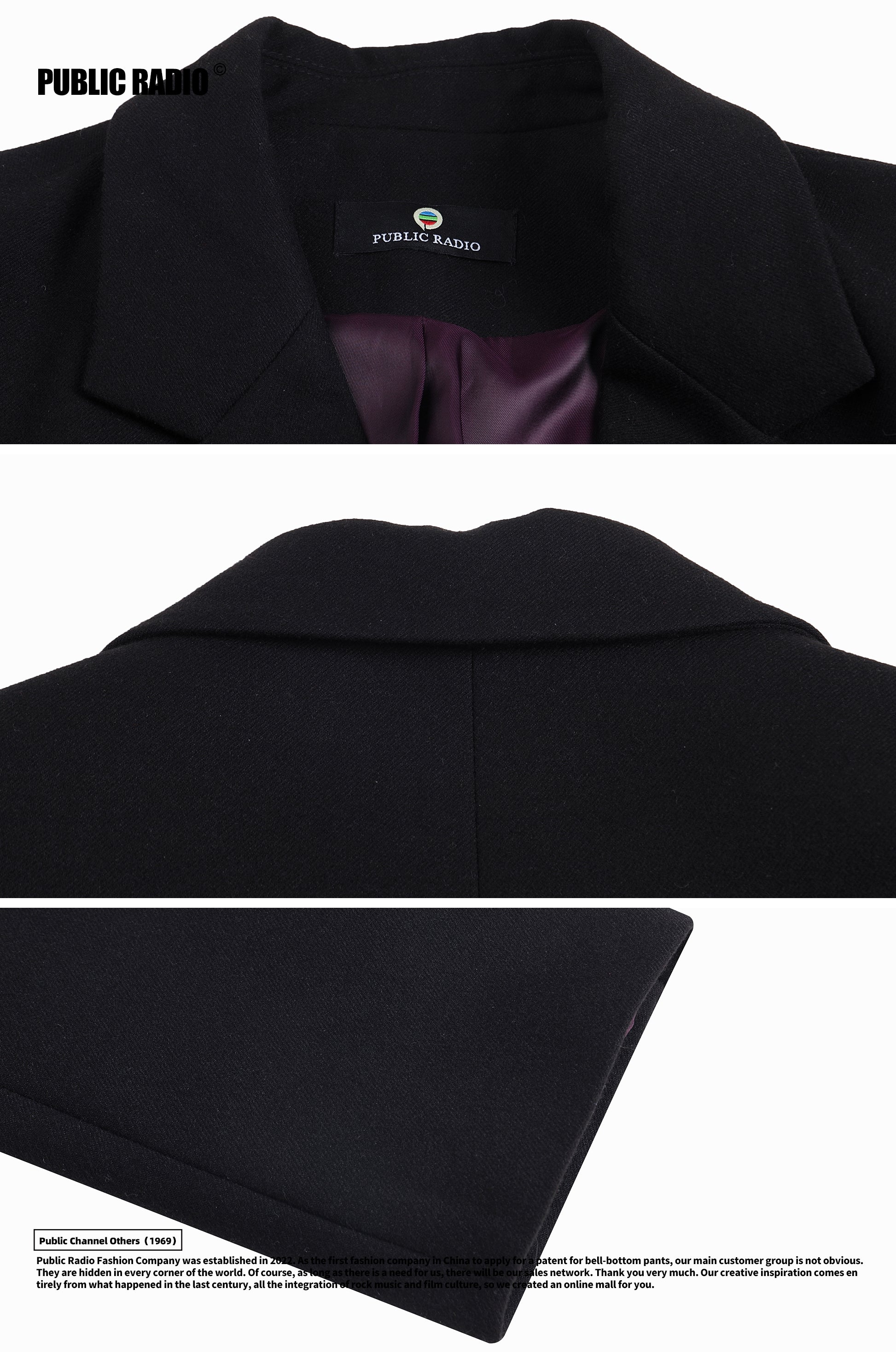 PUBLIC RADIO | 1980s Washington Blackhawk Cashmere American Retro Long Suit Cape for Men and Women