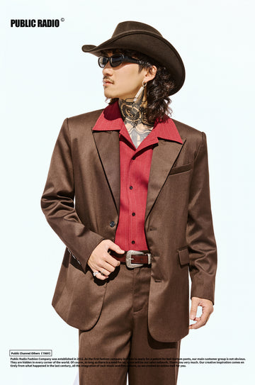 PUBLIC RADIO｜MEXICANS Wild West Classic Silky Cashmere Padded Shoulder Blazer