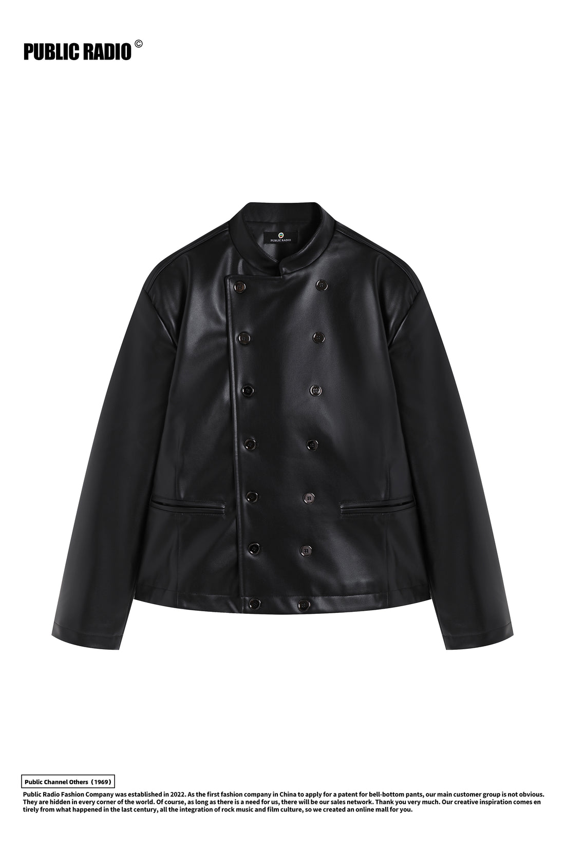 PUBLIC RADIO | American Vintage Classic Motorcycle Genuine Leather Jacket Alloy Double-Breasted