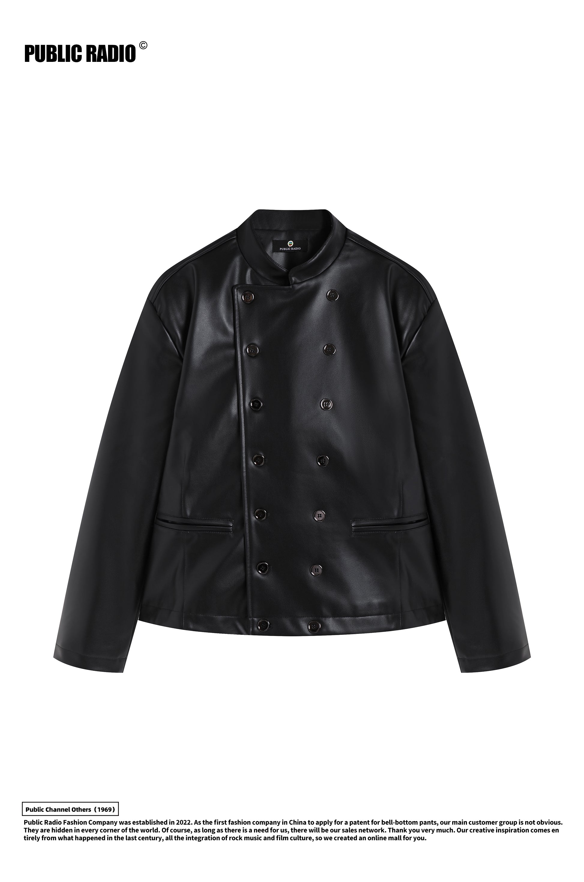 PUBLIC RADIO | American Vintage Classic Motorcycle Genuine Leather Jacket Alloy Double-Breasted