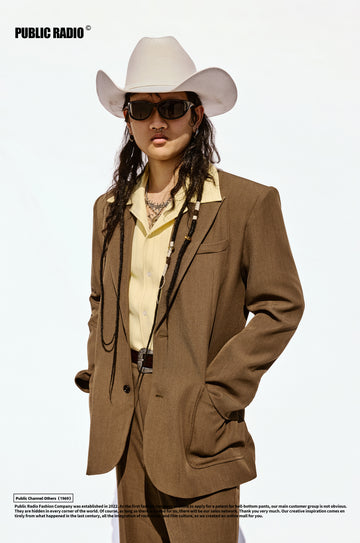 PUBLIC RADIO｜MEXICANS Wild West Classic Silky Cashmere Padded Shoulder Blazer