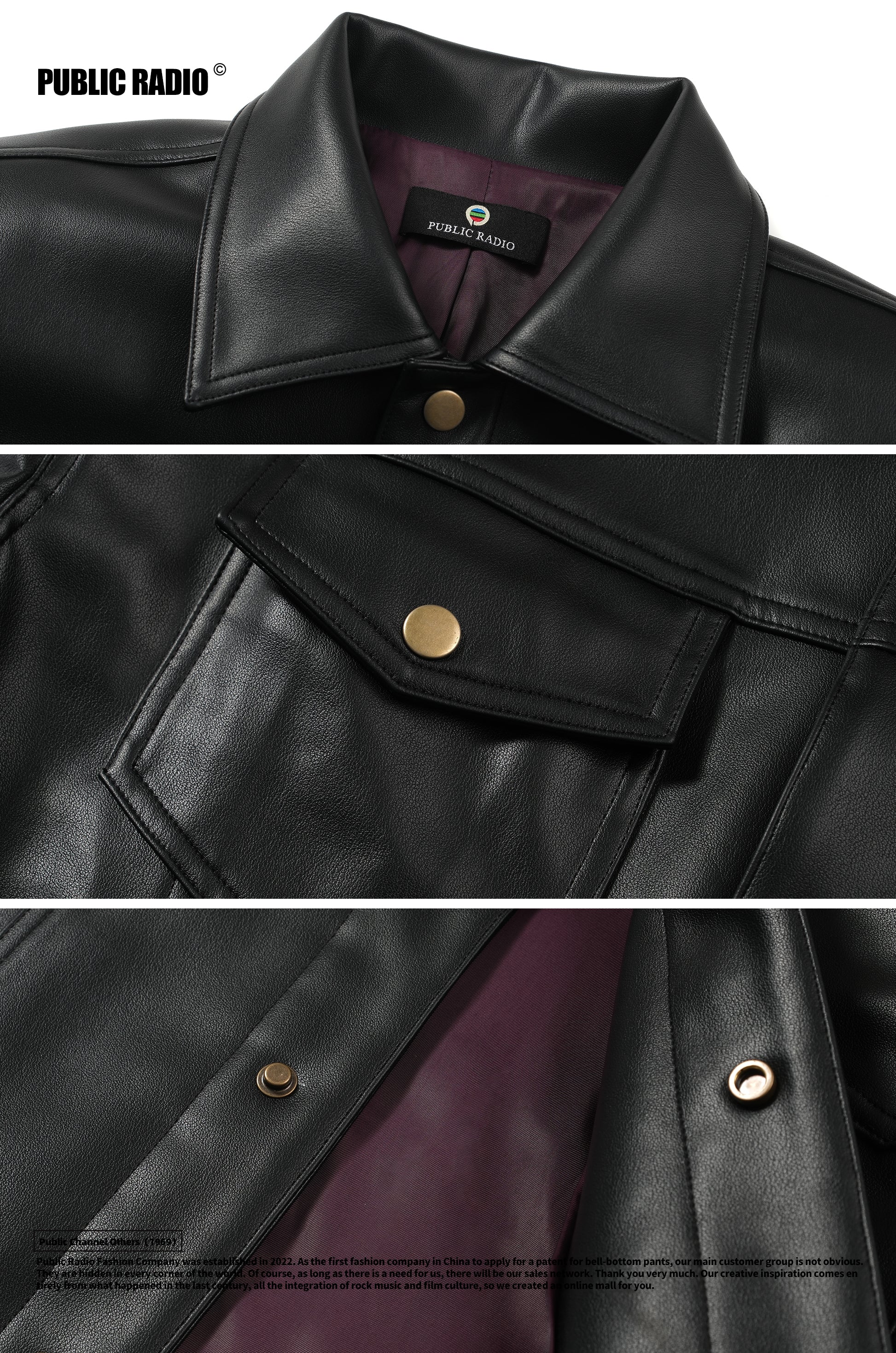 PUBLIC RADIO｜SHERIFF Series Retro Matte Genuine Leather Heavyweight Short Jacket (Thick Fit)