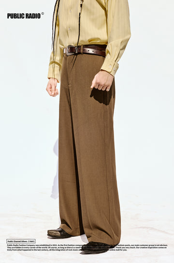 PUBLIC RADIO｜MEXICANS Wild West Classic Trousers with a Glossy Cashmere Retro Silhouette