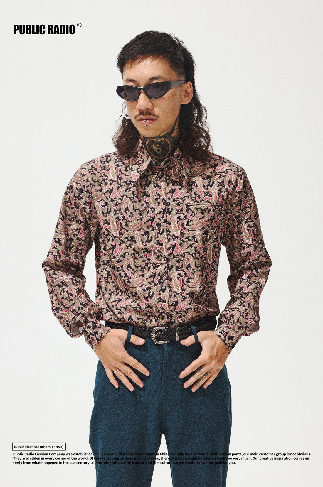 PUBLIC RADIO | Black Red Paisley Shirt - Image 1