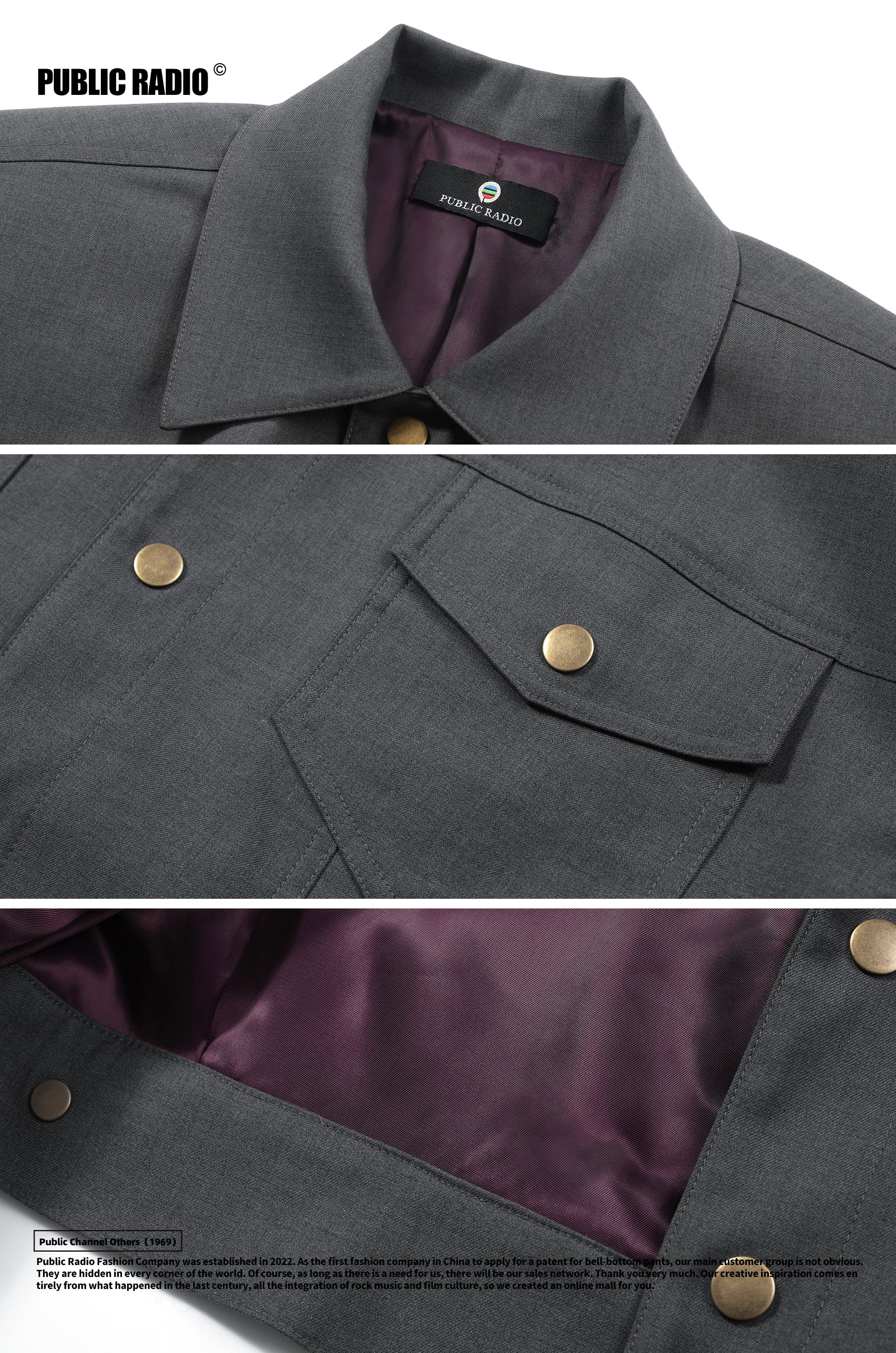 PUBLIC RADIO | Tokyo Bosozoku Series Japanese Style Short Jacket Imported Oversized Motorcycle Jacket Retro