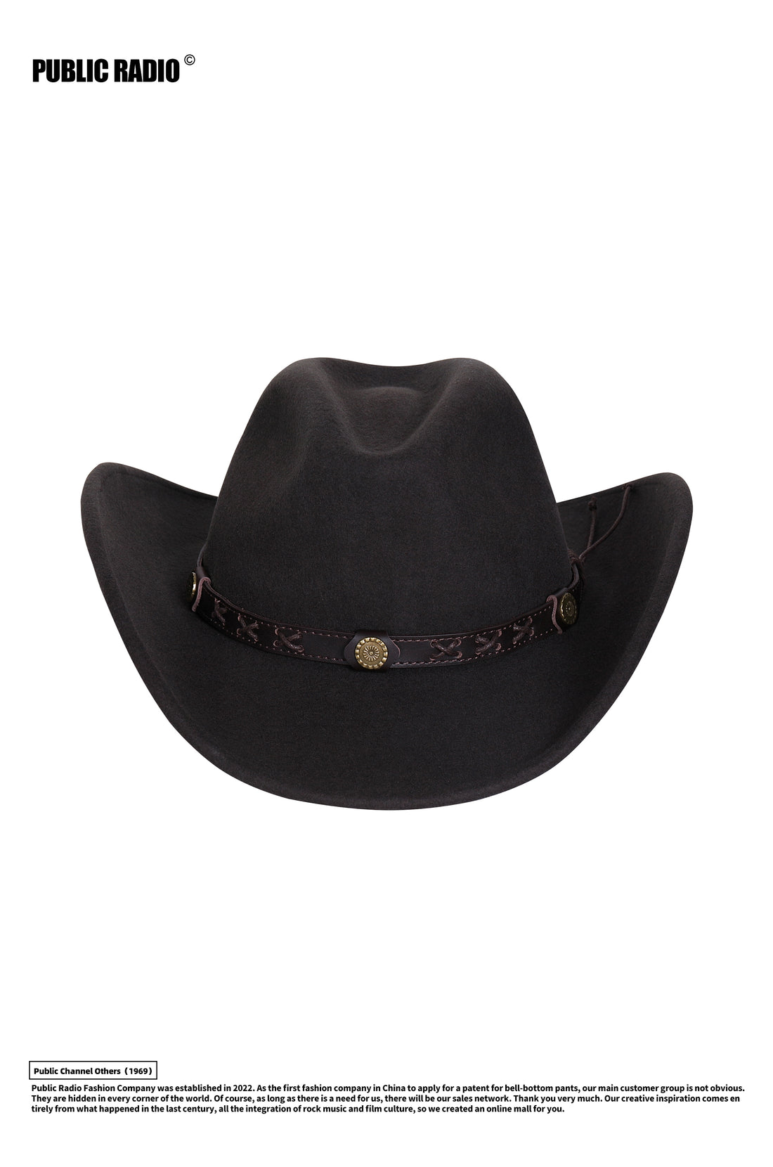 PUBLIC RADIO | Western Traditional Pure Wool Cowboy Hat Yellowstone Sun-Proof Water-Proof
