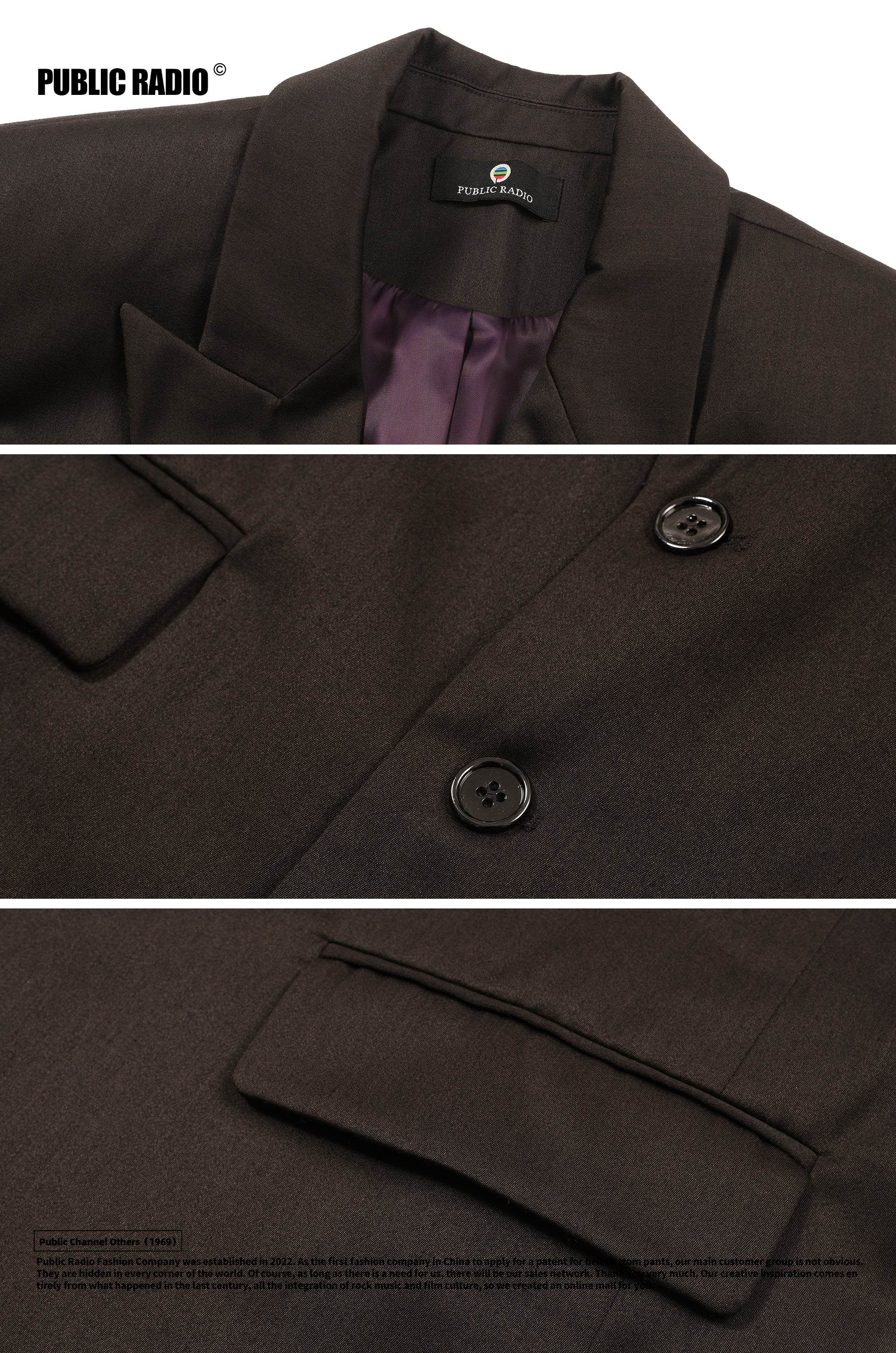 PUBLIC RADIO｜MEXICANS Wild West Classic Silky Cashmere Padded Shoulder Blazer