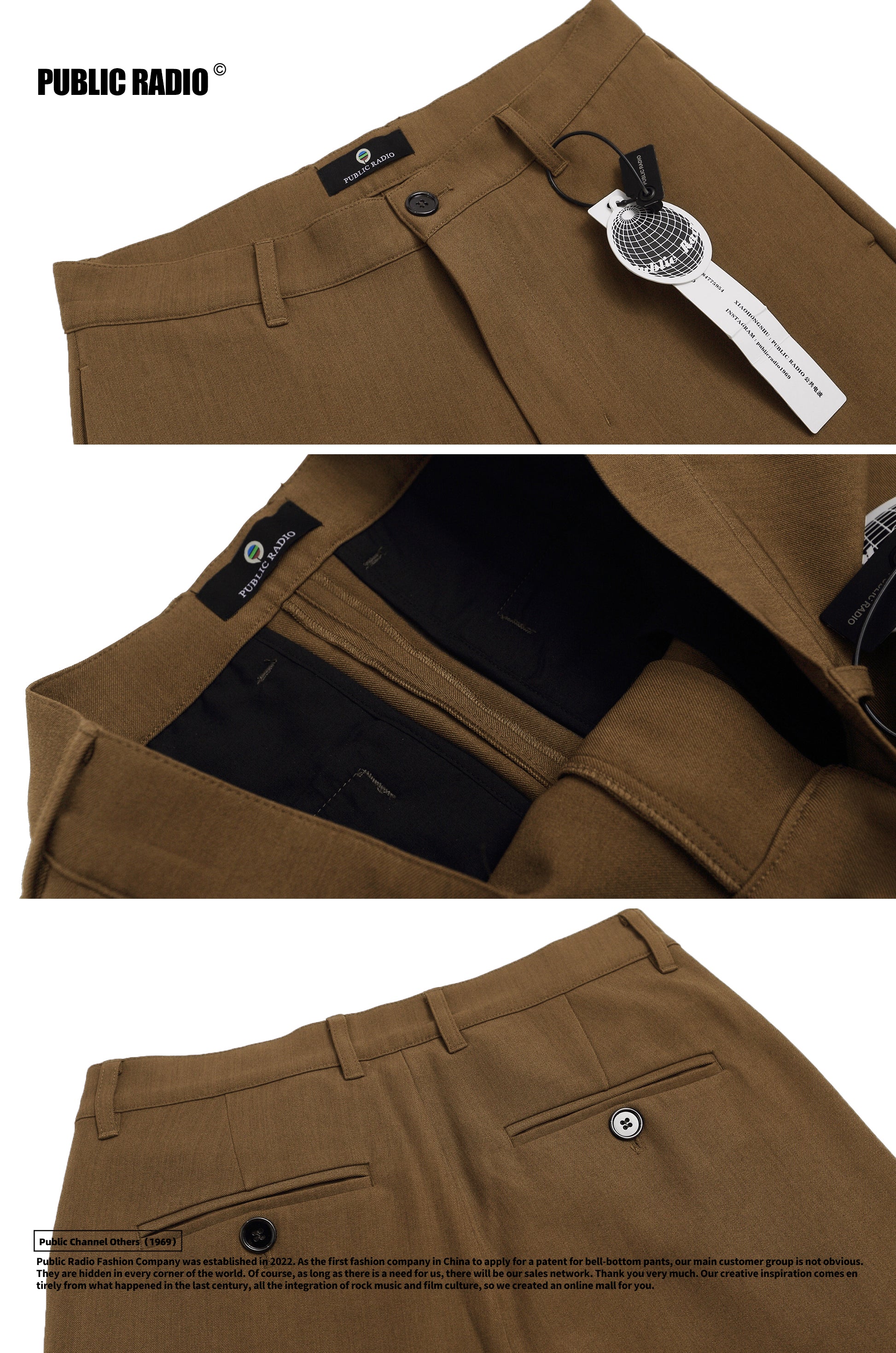PUBLIC RADIO｜MEXICANS Wild West Classic Trousers with a Glossy Cashmere Retro Silhouette