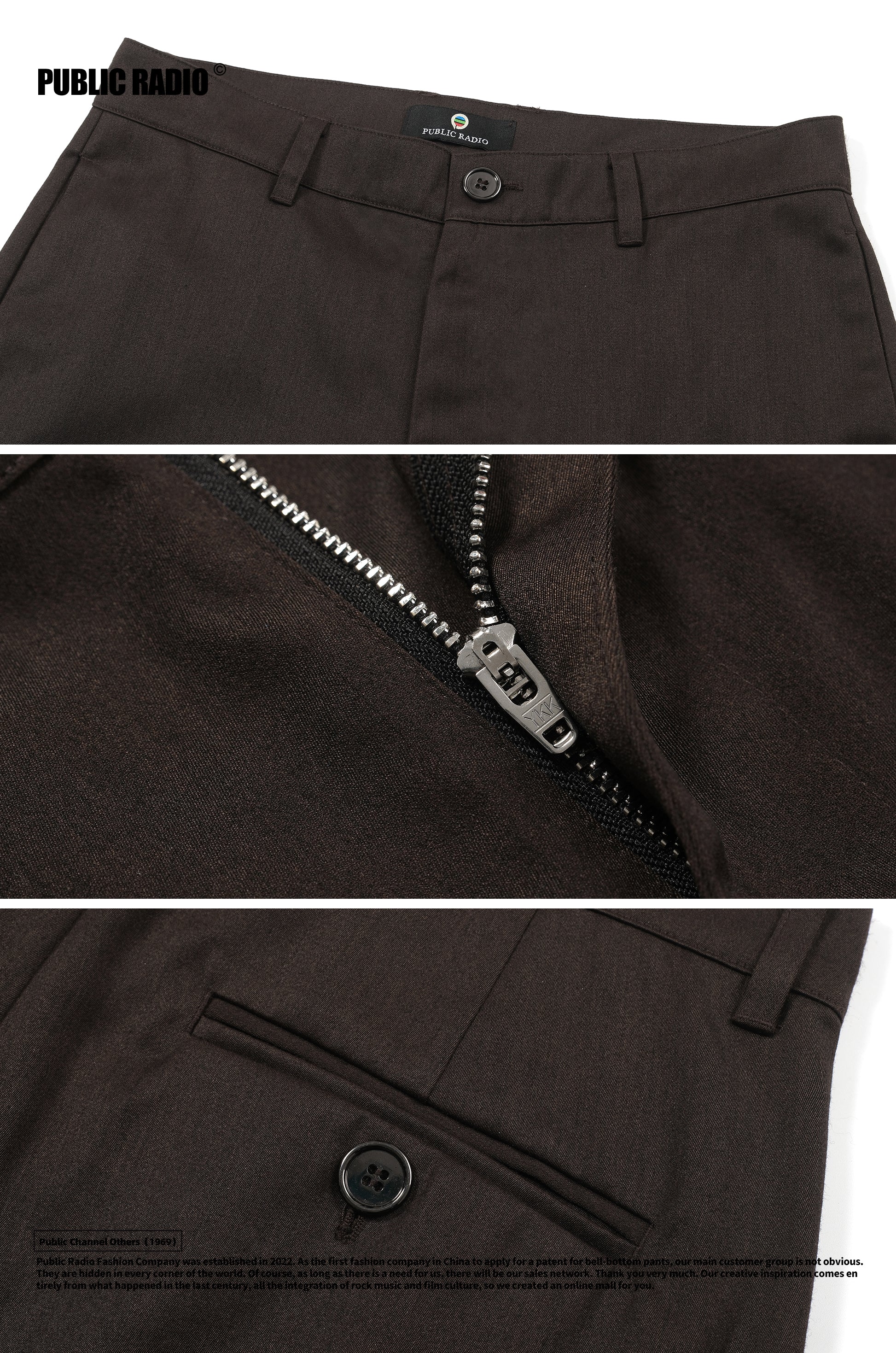 PUBLIC RADIO｜MEXICANS Wild West Classic Trousers with a Glossy Cashmere Retro Silhouette