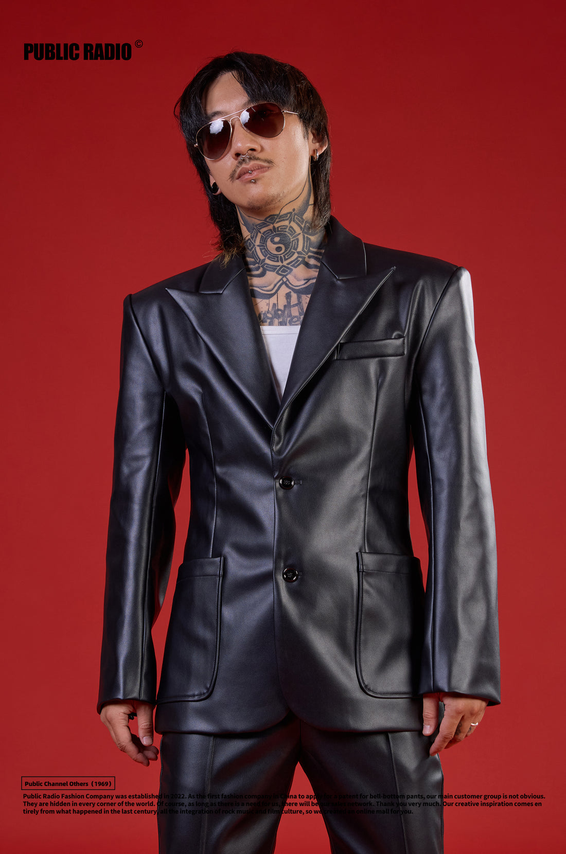 PUBLIC RADIO | Japanese Vintage East Asia Corporation Padded Shoulder Slim Fit Genuine Leather Suit Jacket