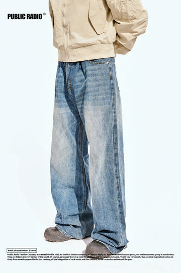 PUBLIC RADIO｜JAPANESE CLASSICS American Retro Wide-Leg Extended Washed Jeans