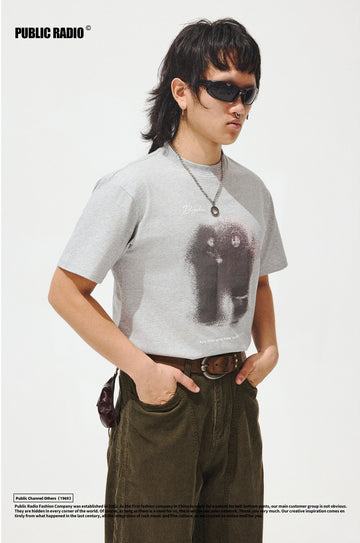 PUBLIC RADIO | Grey Vintage Rock Graphic T-Shirt - Image 1