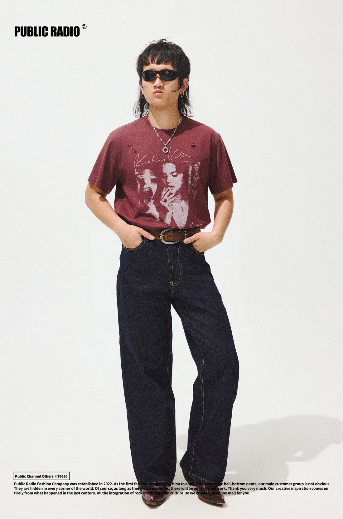 PUBLIC RADIO | Red Vintage Graphic T-Shirt - Image 1