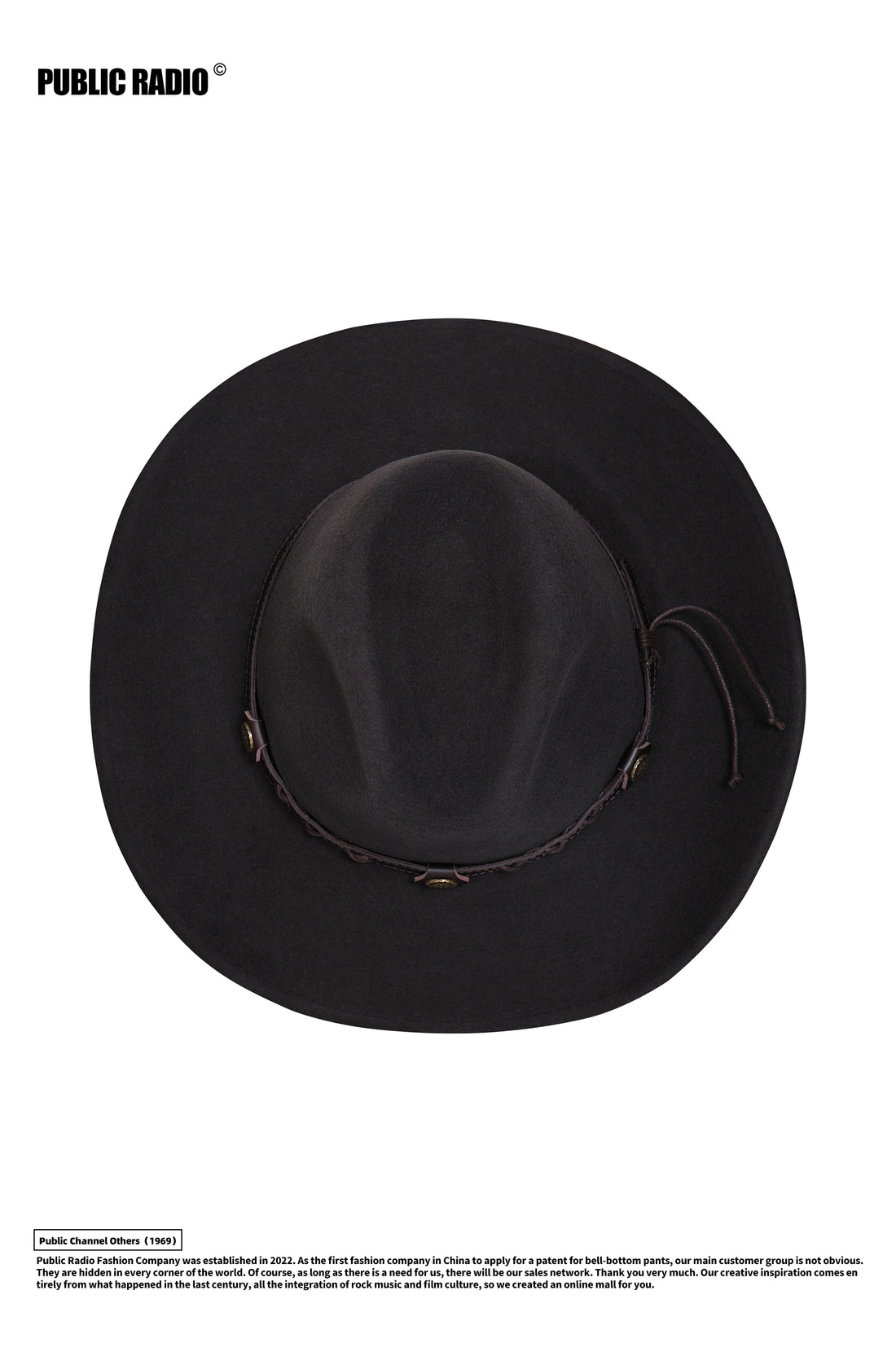 PUBLIC RADIO | Western Traditional Pure Wool Cowboy Hat Yellowstone Sun-Proof Water-Proof