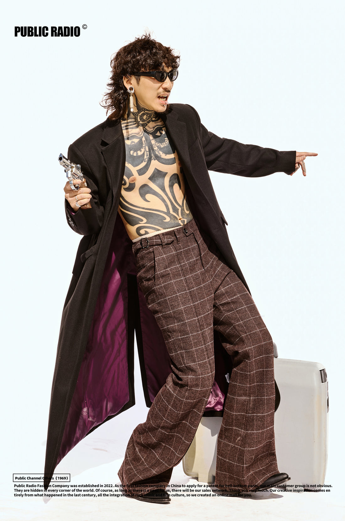 PUBLIC RADIO | 1980s Washington Blackhawk Cashmere American Retro Long Suit Cape for Men and Women