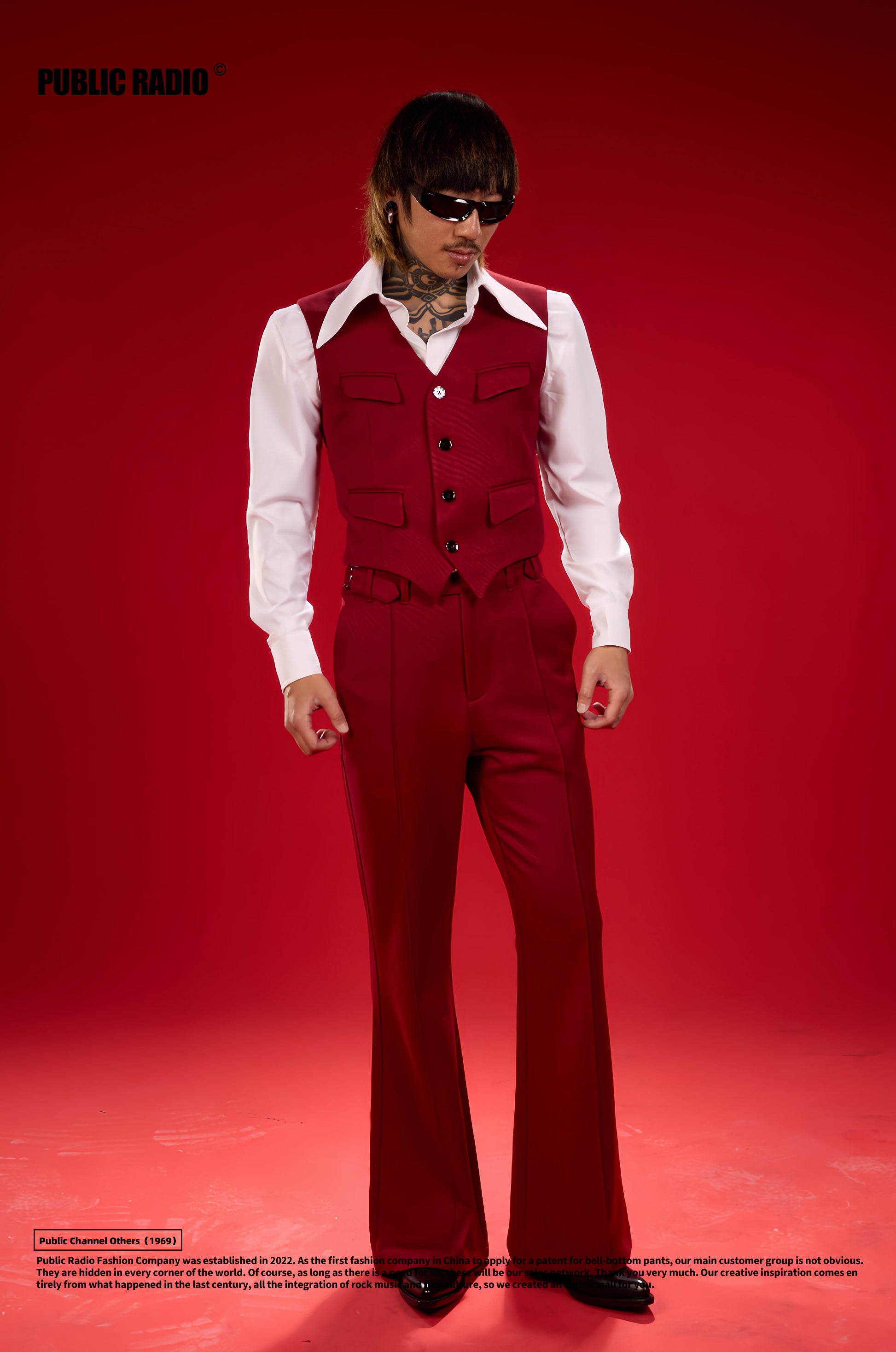 PUBLIC RADIO | American 70S Classic Double Buckle Flared Pants Vintage Craft Australian Cashmere
