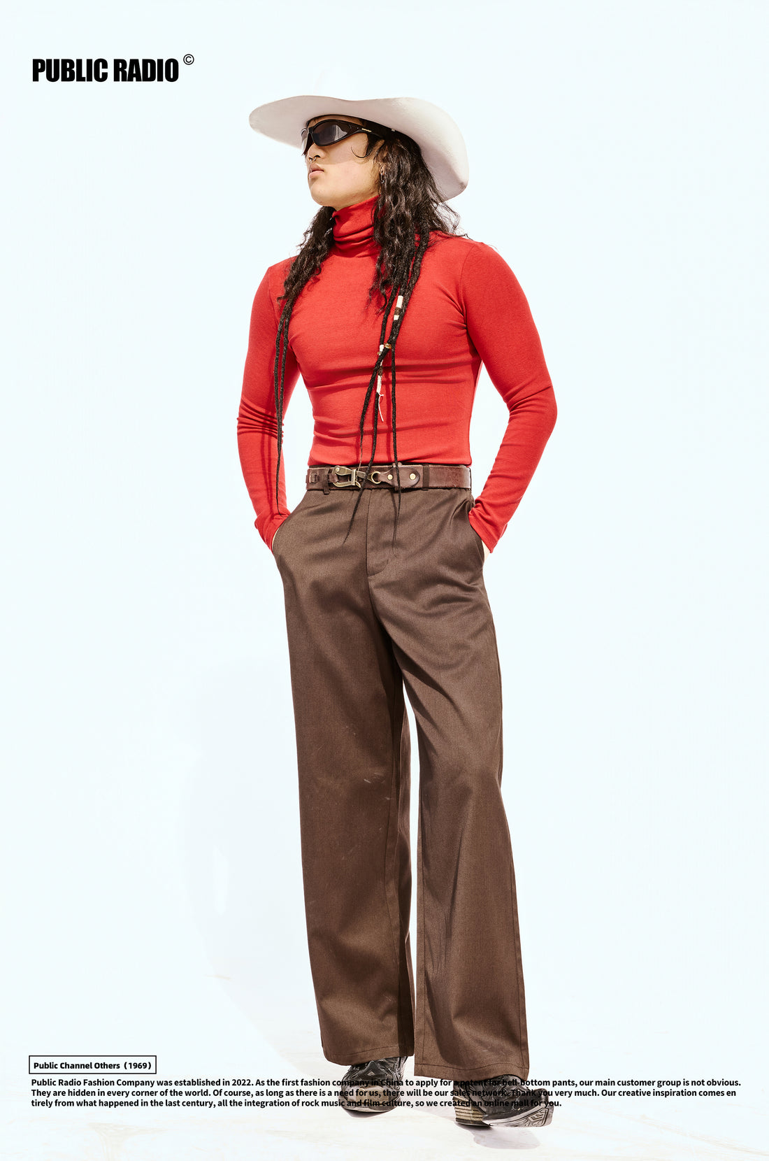 PUBLIC RADIO | American Retro Indian Series Pure Cashmere Warm Turtleneck Base Layer Sweater/Underwear