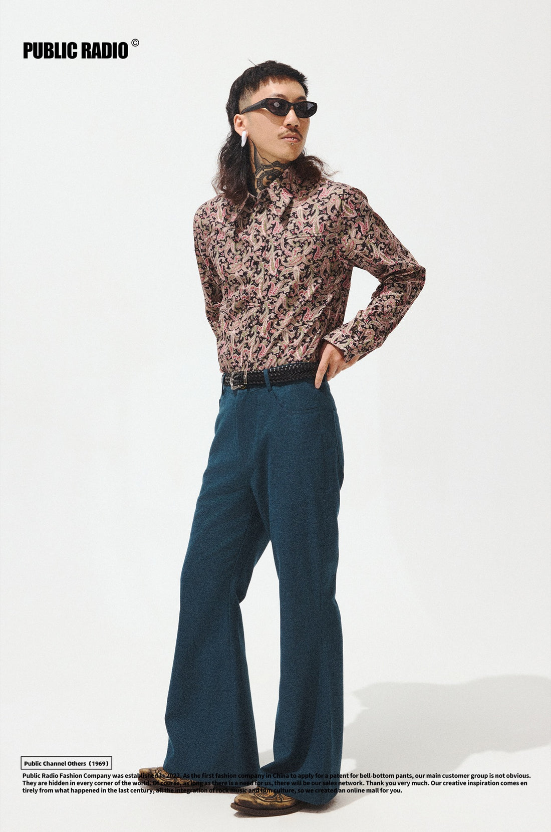 PUBLIC RADIO | Black Red Paisley Shirt - Image 1