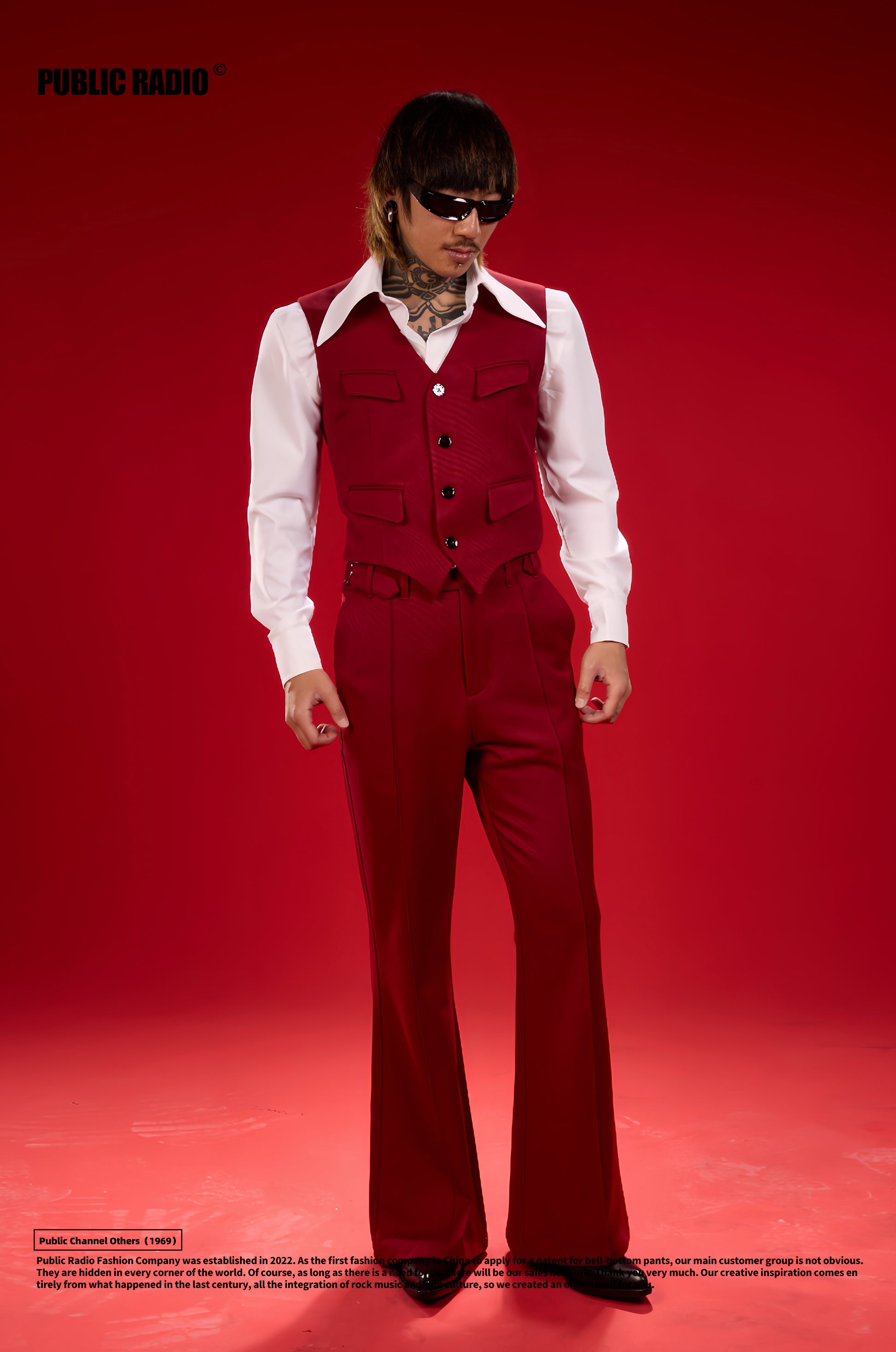 PUBLIC RADIO | 90S Western Texas Classic King Vest Australian Imported Cashmere Multi-Pocket