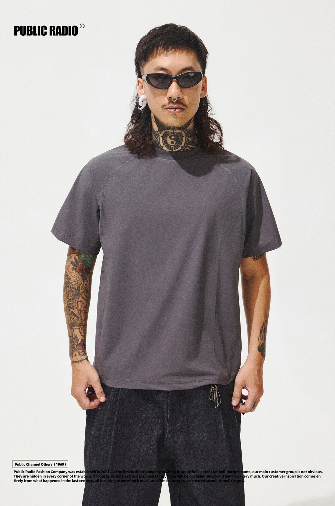 PUBLIC RADIO | Grey Ventilated Back Short Sleeve Shirt - Image 1