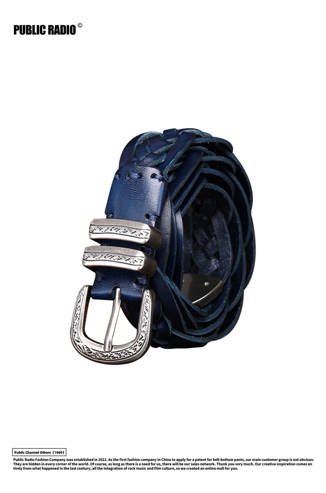 PUBLIC RADIO｜HIPPIE 1969 Series American Retro Pattern Hand-woven Leather Vintage Belt