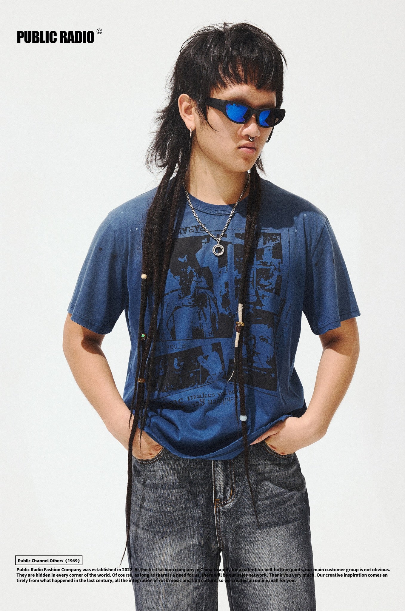 PUBLIC RADIO | Blue Graphic Rock T-Shirt - Image 2