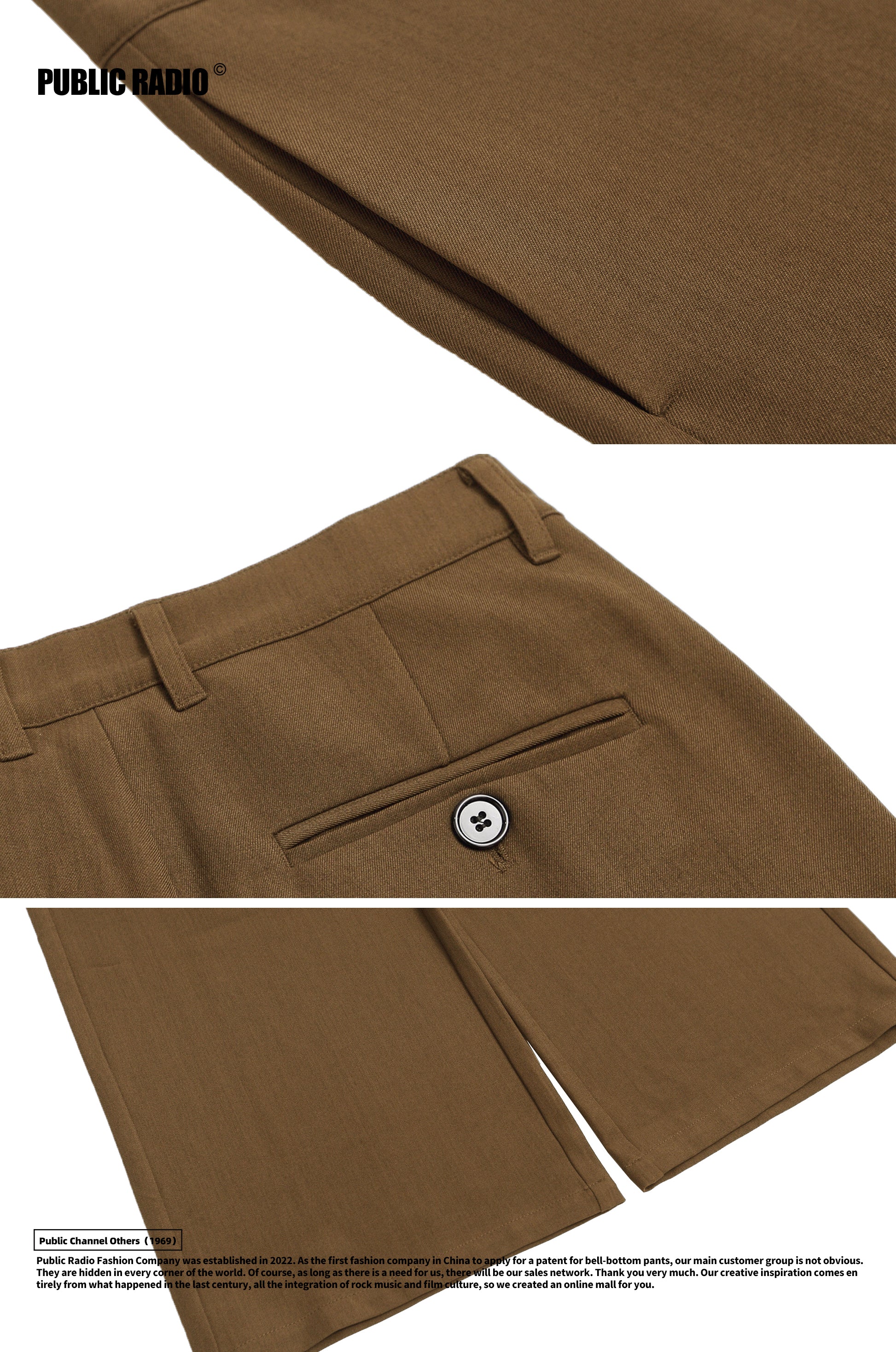 PUBLIC RADIO｜MEXICANS Wild West Classic Trousers with a Glossy Cashmere Retro Silhouette