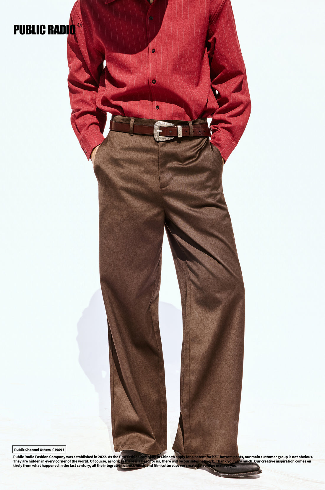 PUBLIC RADIO｜MEXICANS Wild West Classic Trousers with a Glossy Cashmere Retro Silhouette
