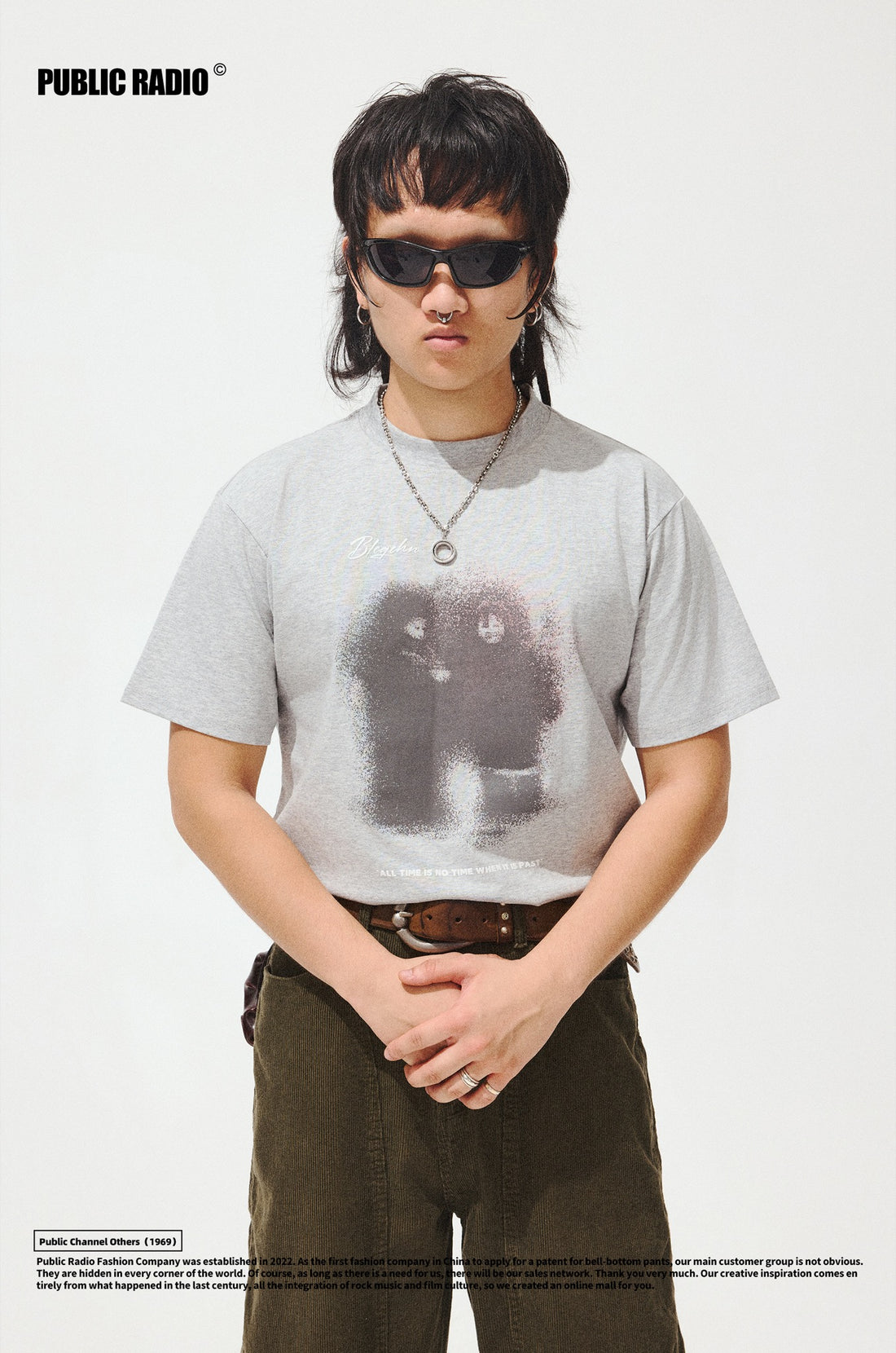 PUBLIC RADIO | Grey Vintage Rock Graphic T-Shirt - Image 1