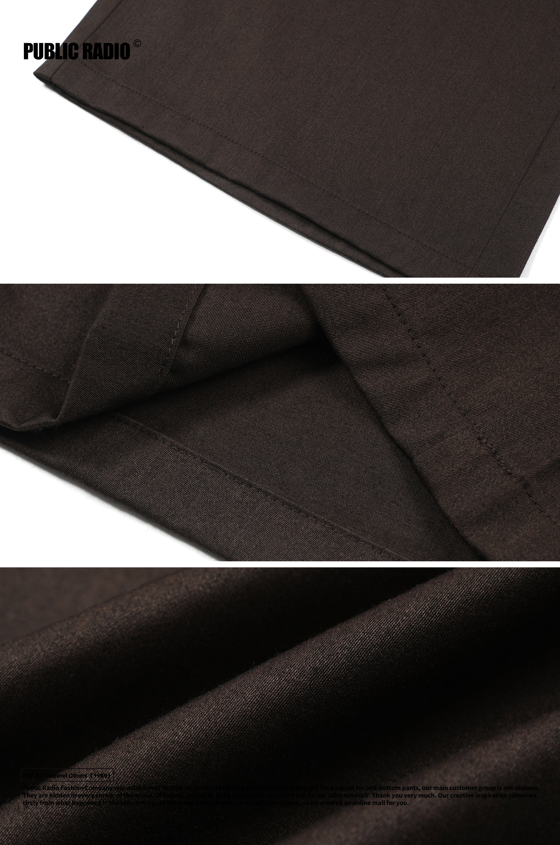 PUBLIC RADIO｜MEXICANS Wild West Classic Trousers with a Glossy Cashmere Retro Silhouette