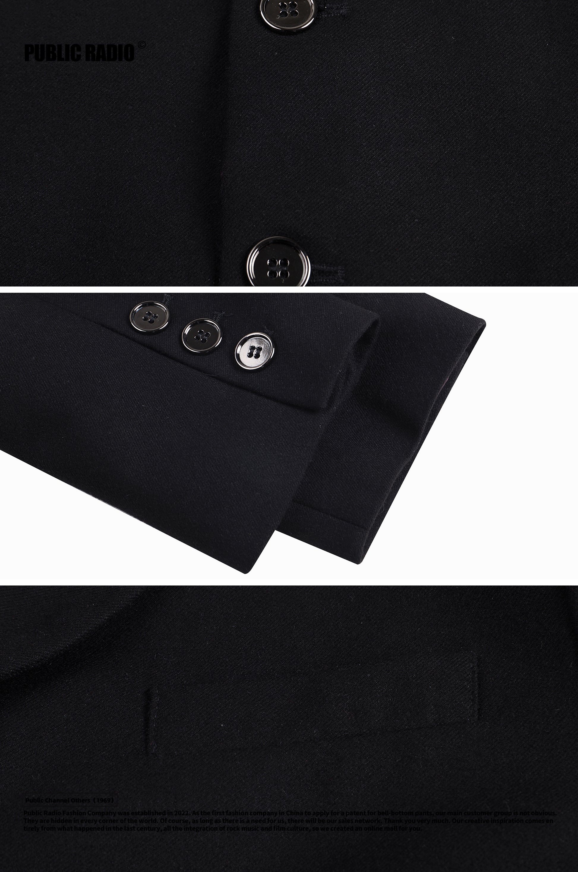 PUBLIC RADIO | 1980s Washington Blackhawk Cashmere American Retro Long Suit Cape for Men and Women