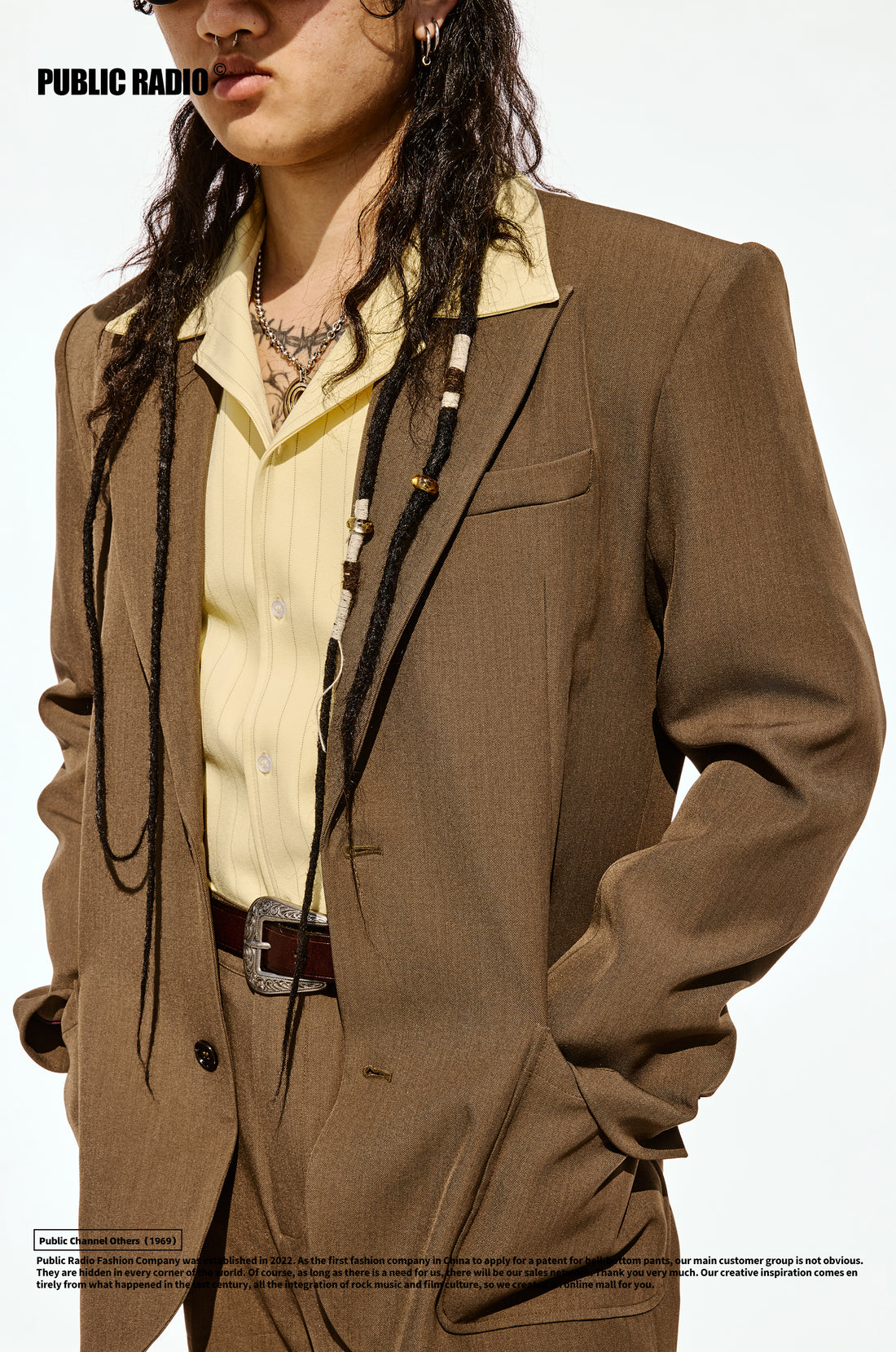 PUBLIC RADIO｜MEXICANS Wild West Classic Silky Cashmere Padded Shoulder Blazer