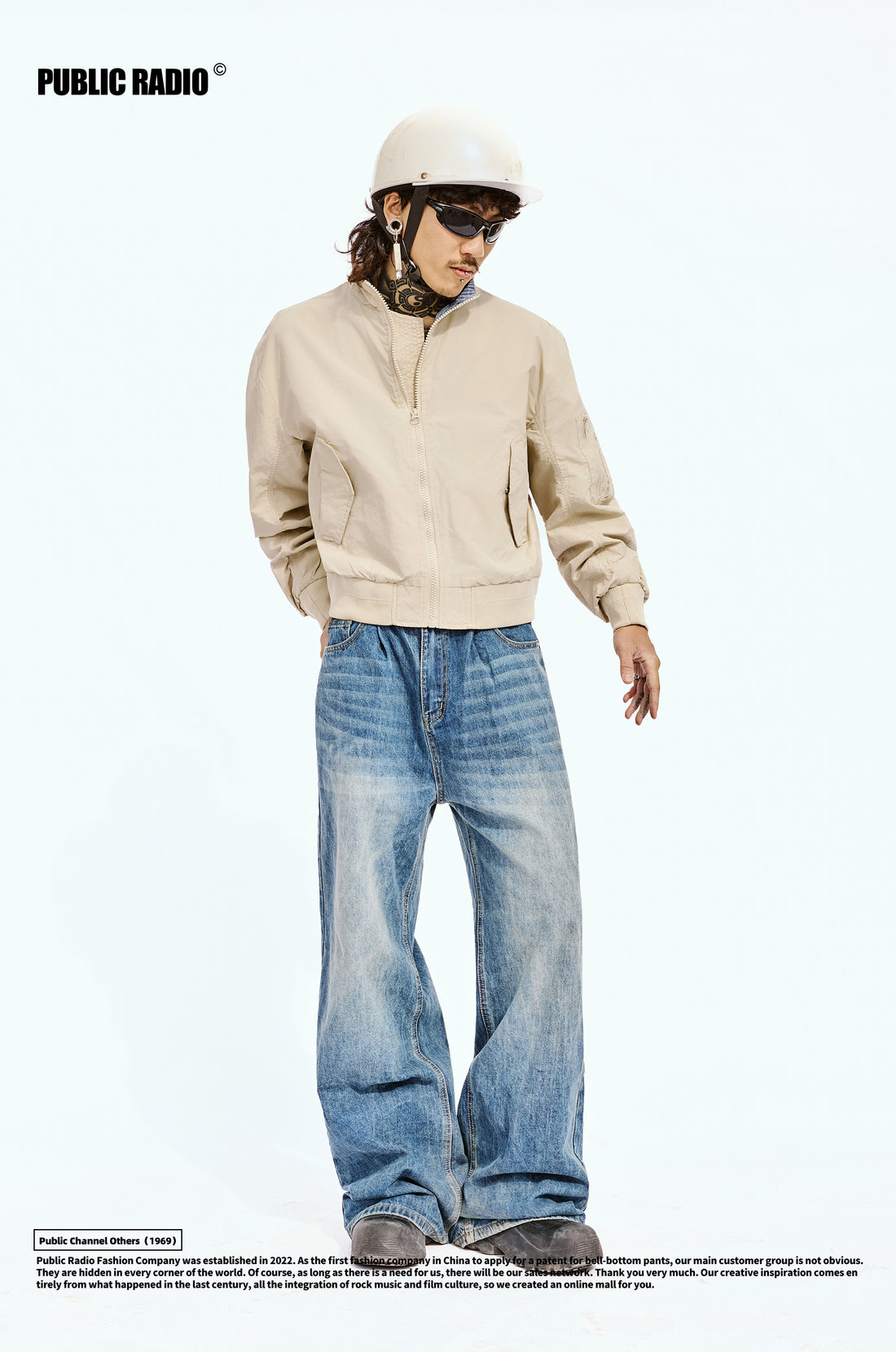 PUBLIC RADIO｜JAPANESE CLASSICS American Retro Wide-Leg Extended Washed Jeans