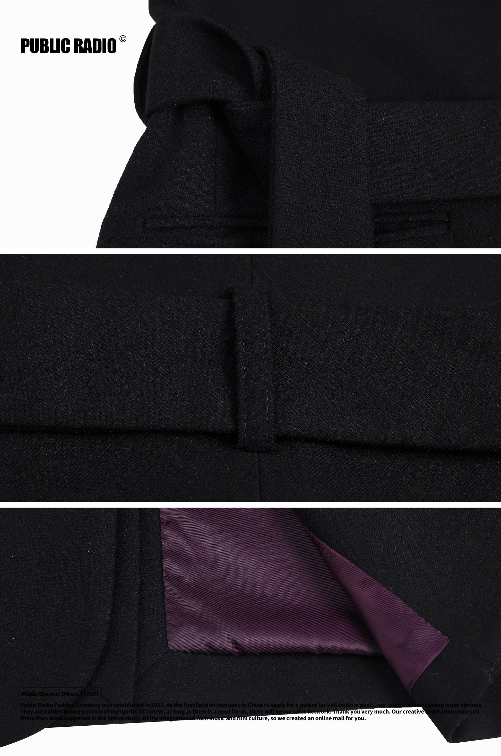 PUBLIC RADIO | 1980s Washington Blackhawk Cashmere American Retro Long Suit Cape for Men and Women