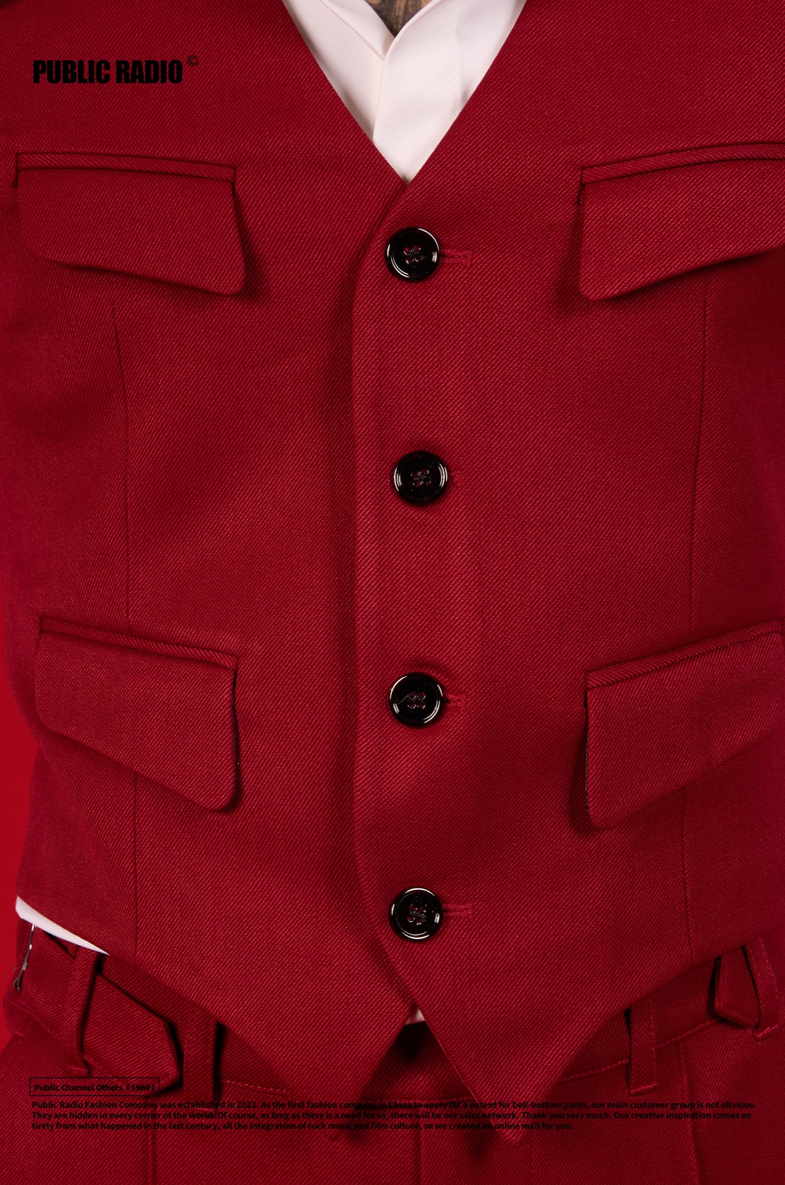 PUBLIC RADIO | 90S Western Texas Classic King Vest Australian Imported Cashmere Multi-Pocket