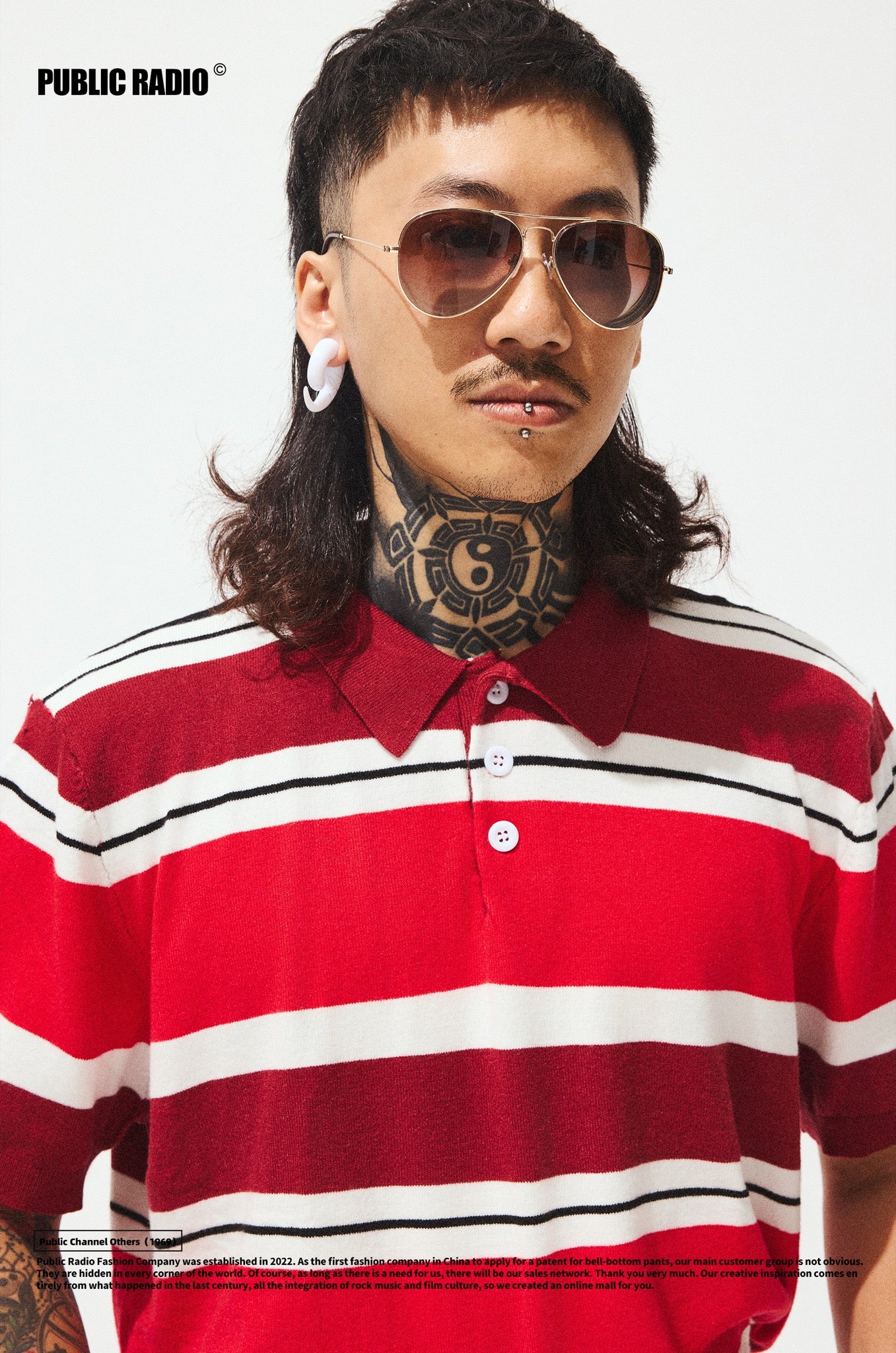 PUBLIC RADIO | Red Black Striped Short Sleeve Shirt - Image 3