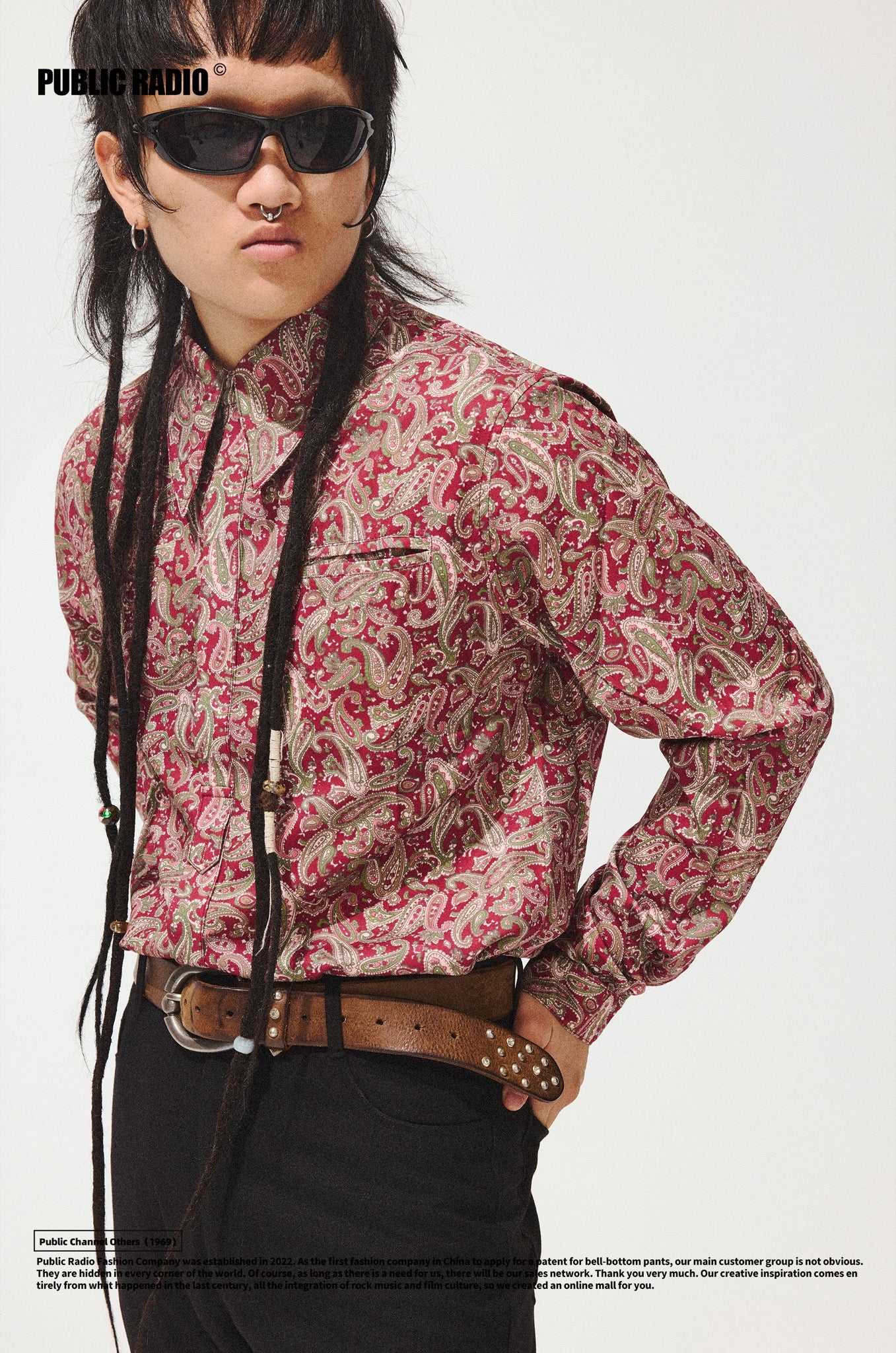 PUBLIC RADIO | Black Red Paisley Shirt - Image 3