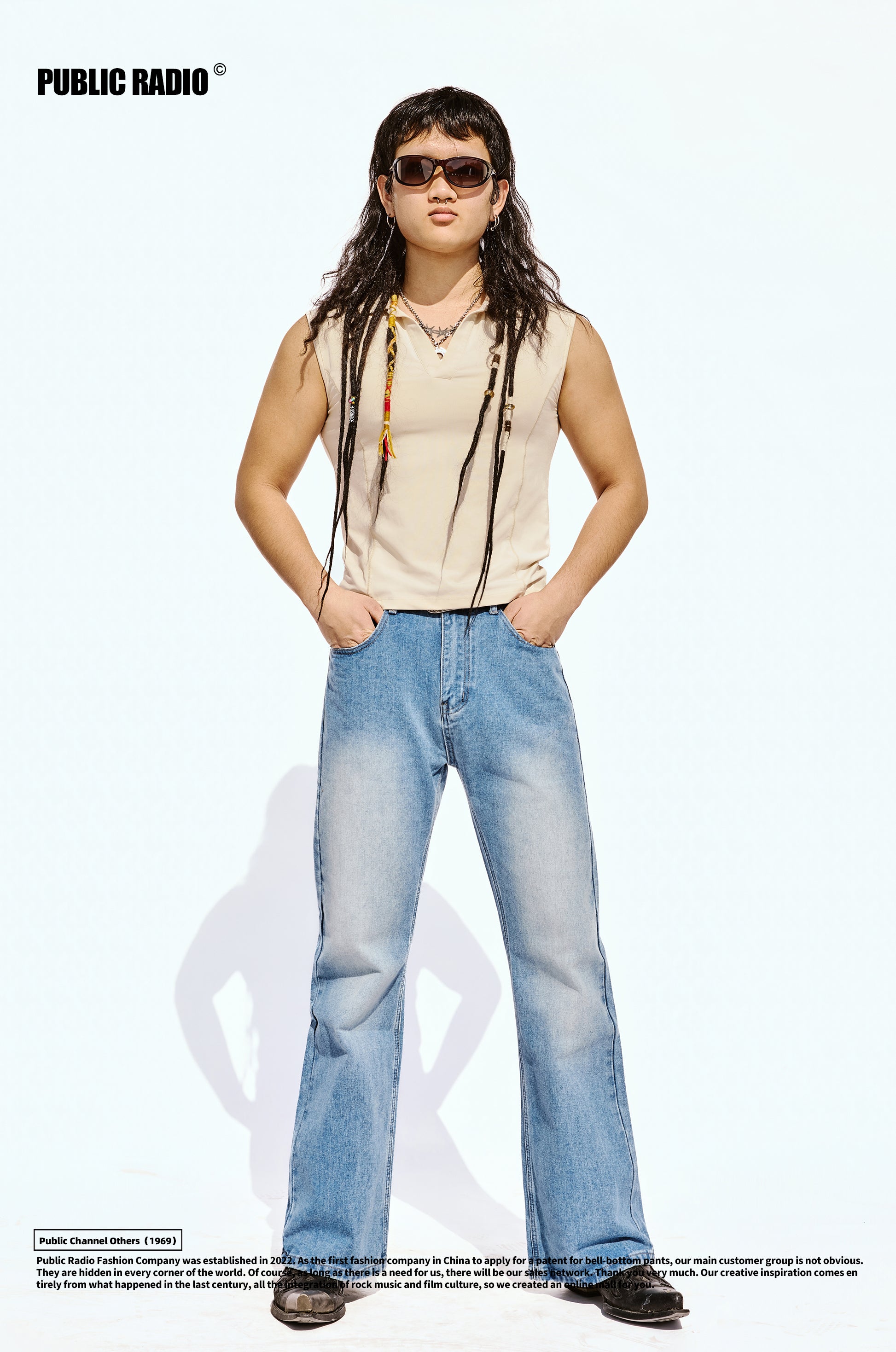 PUBLIC RADIO | 90S TOKOYMAN POLO Neck Slim Fit Vest American Vintage Vest