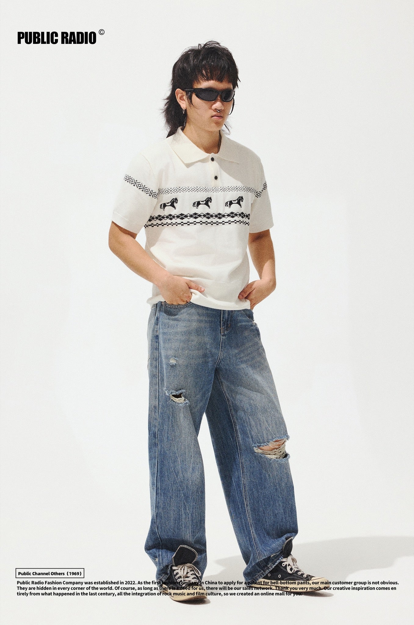 PUBLIC RADIO | Light Blue Washed Ripped Jeans - Image 3