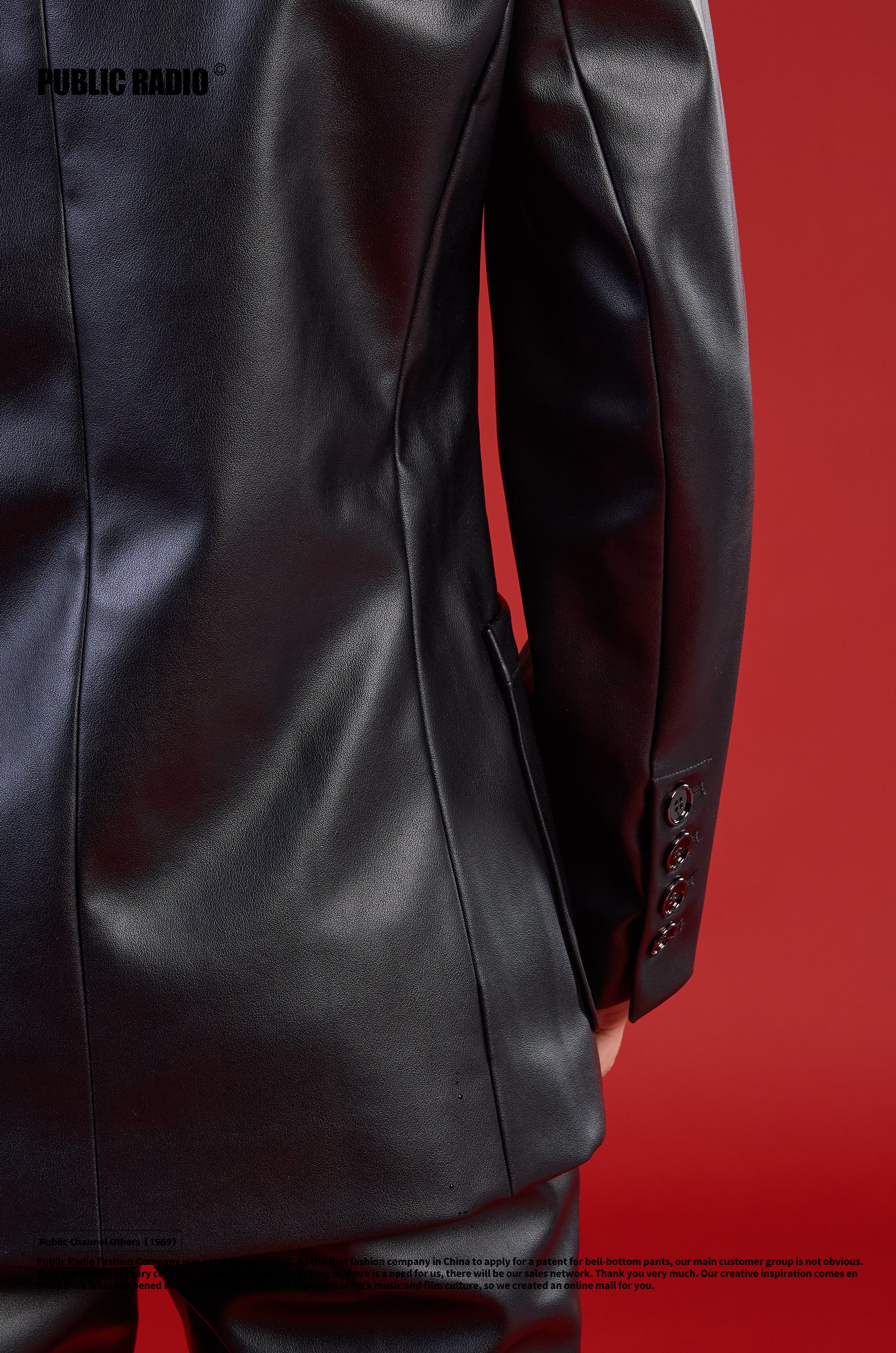 PUBLIC RADIO | Japanese Vintage East Asia Corporation Padded Shoulder Slim Fit Genuine Leather Suit Jacket