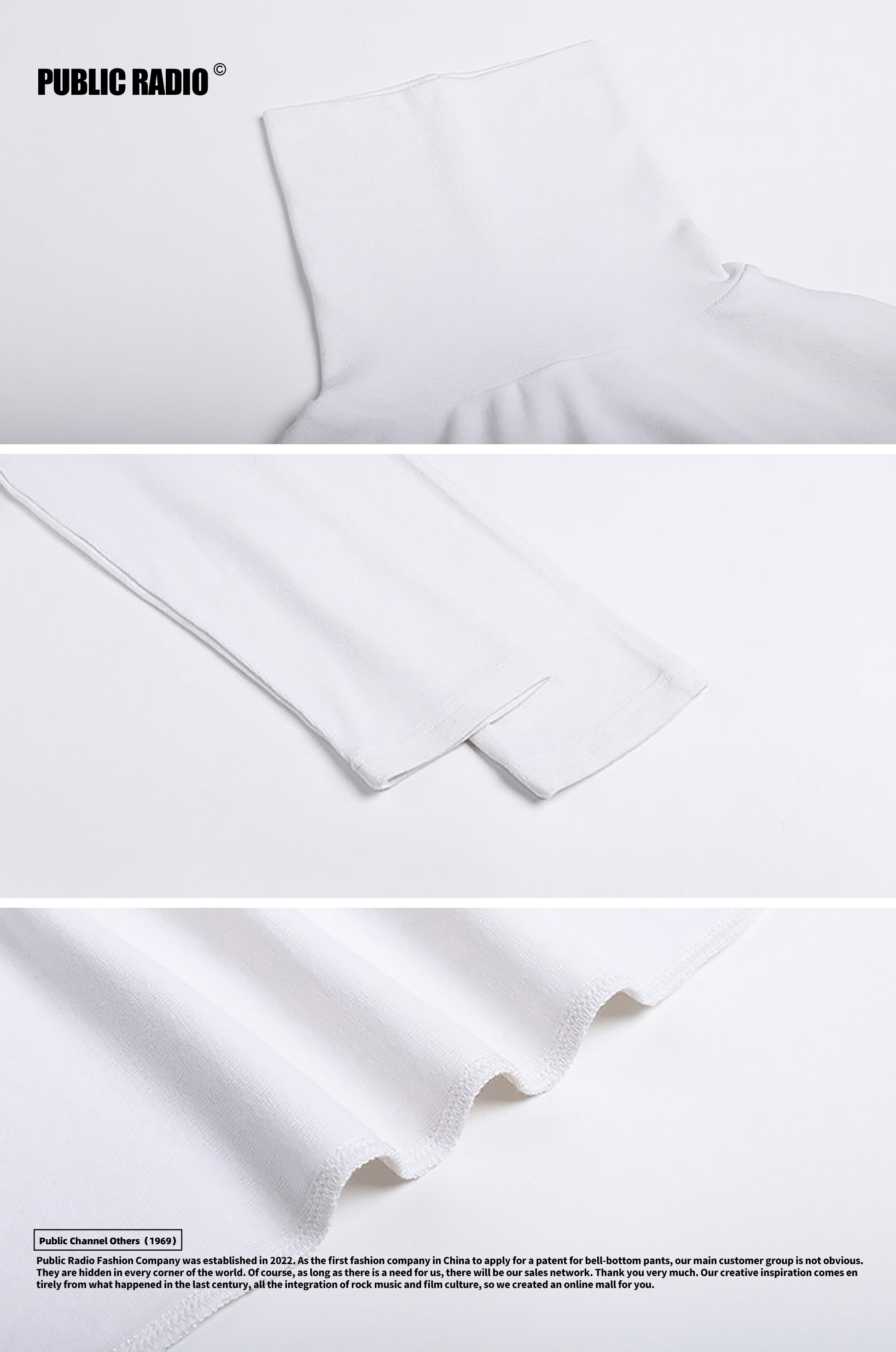 PUBLIC RADIO | American Retro Indian Series Pure Cashmere Warm Turtleneck Base Layer Sweater/Underwear