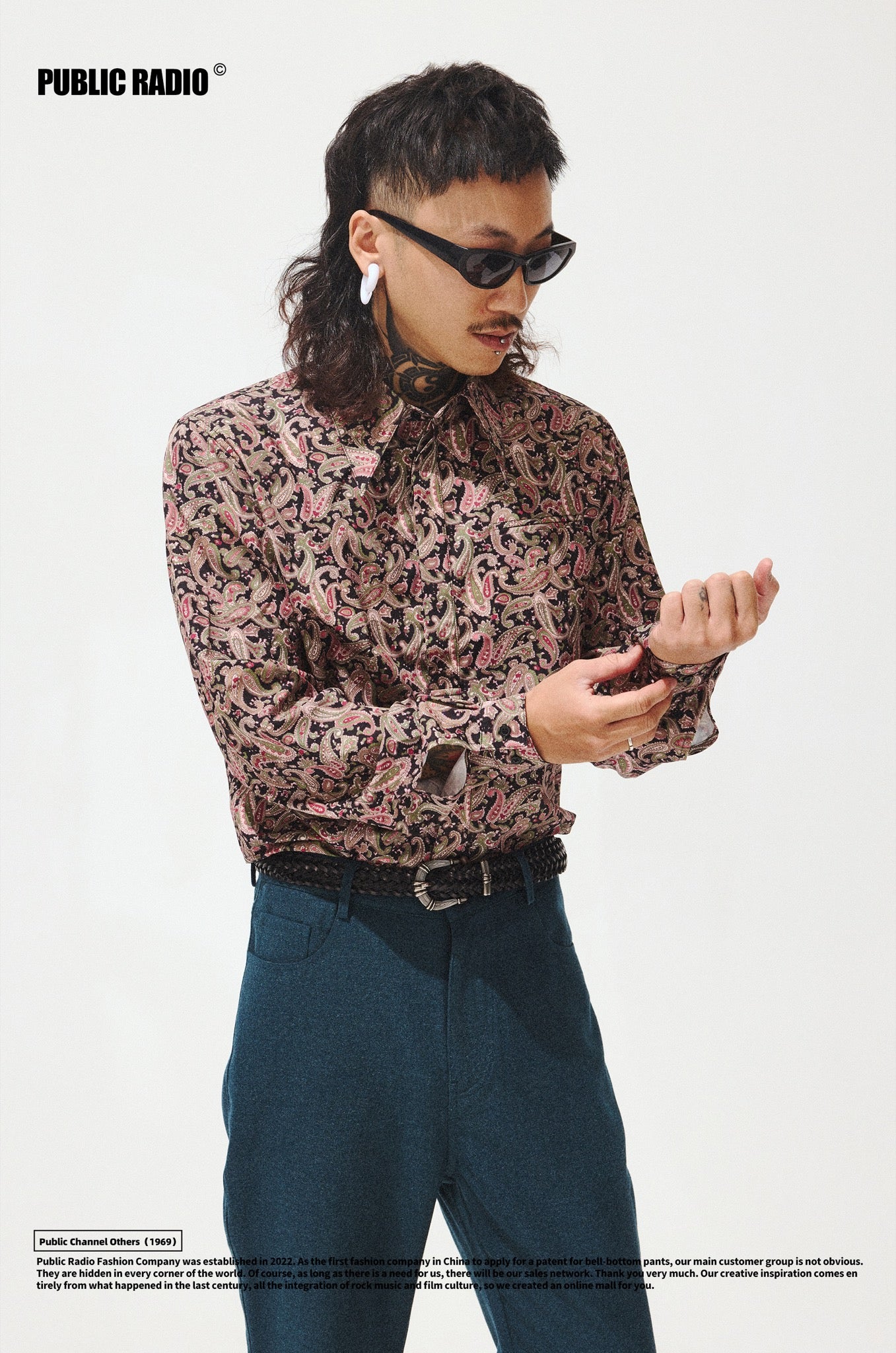 PUBLIC RADIO | Black Red Paisley Shirt - Image 4