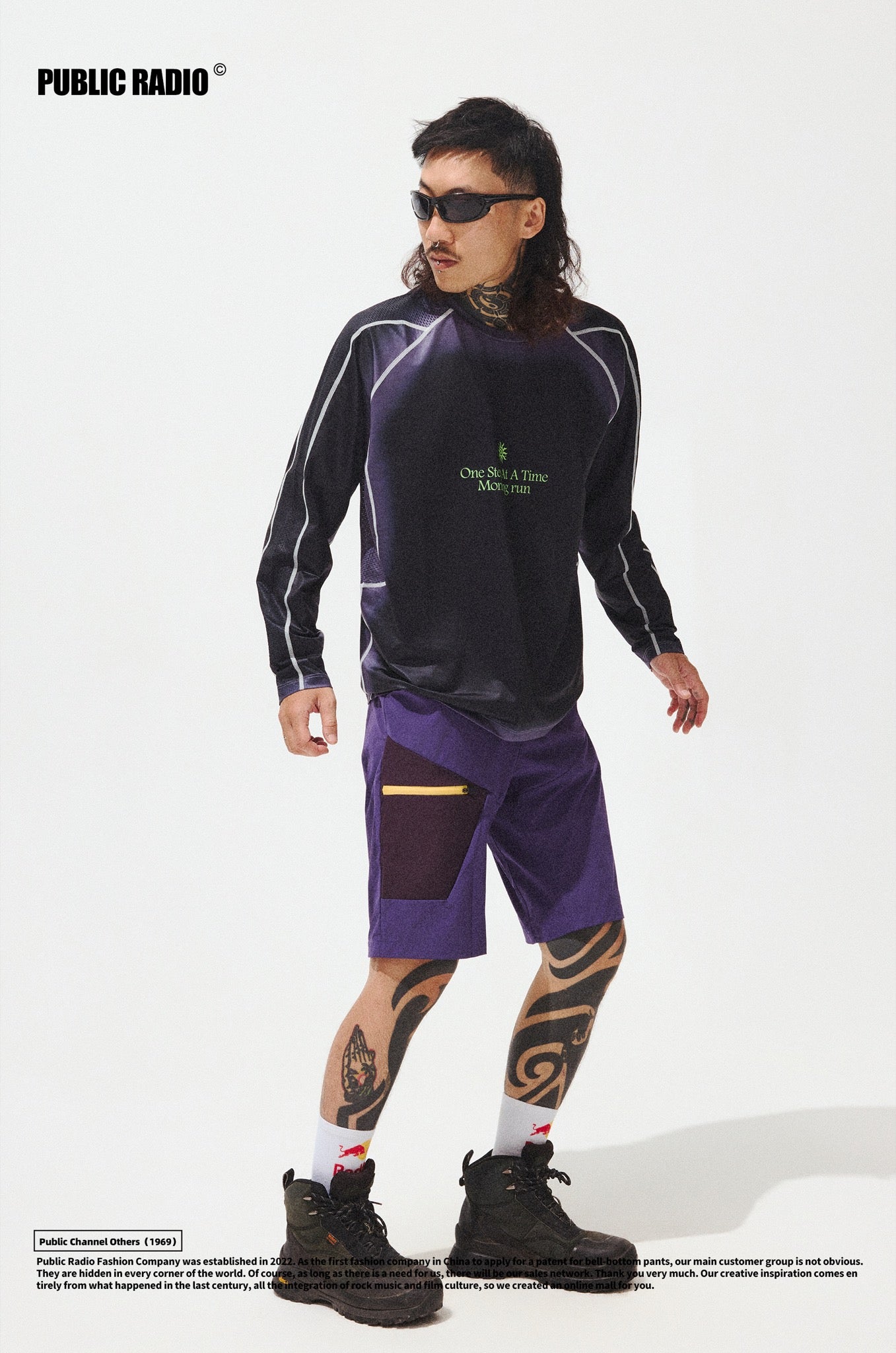 PUBLIC RADIO | Purple Printed Athletic Long Sleeve - Image 4