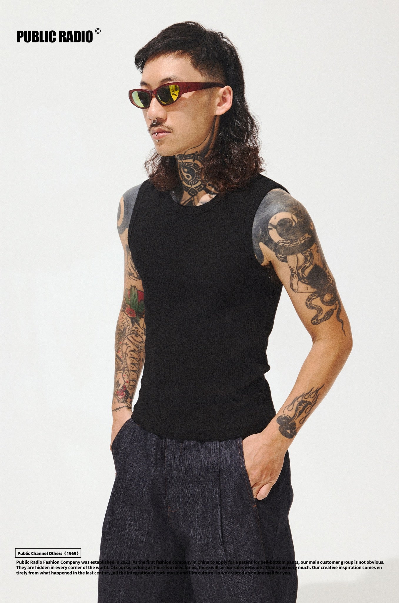 PUBLIC RADIO | White Black Ribbed Stretch Vest - Image 4