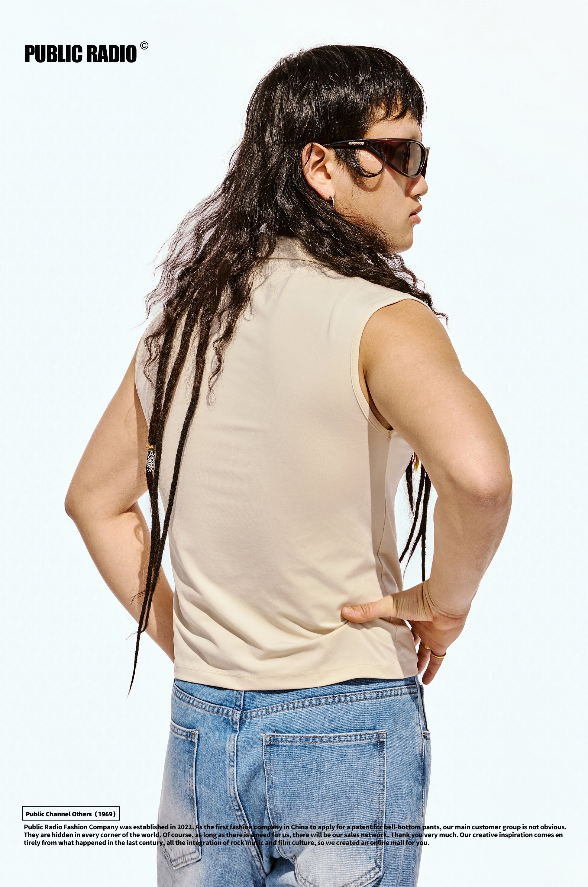 PUBLIC RADIO | 90S TOKOYMAN POLO Neck Slim Fit Vest American Vintage Vest
