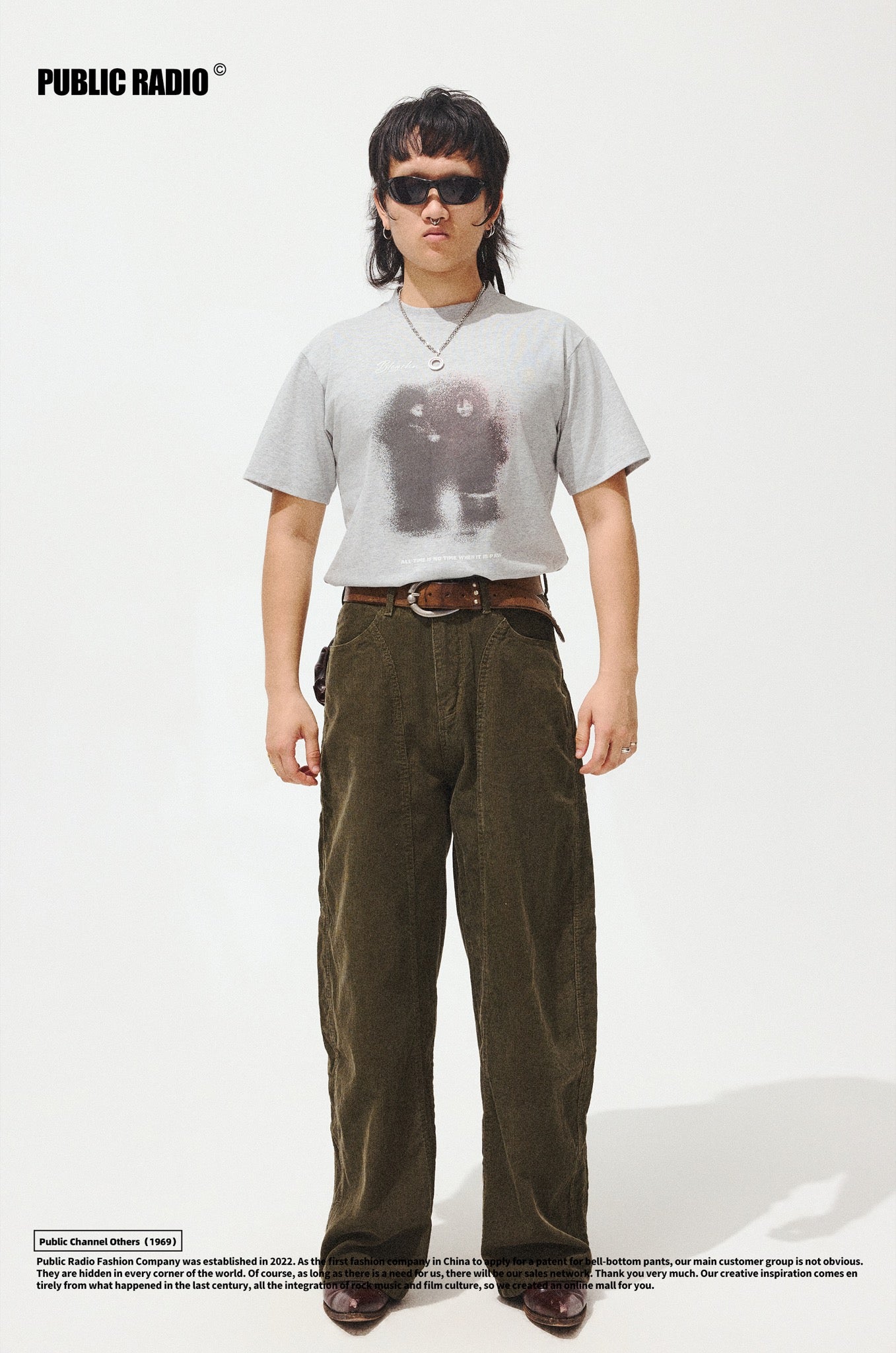 PUBLIC RADIO | Green Striped Corduroy Wide-Leg Pants - Image 5