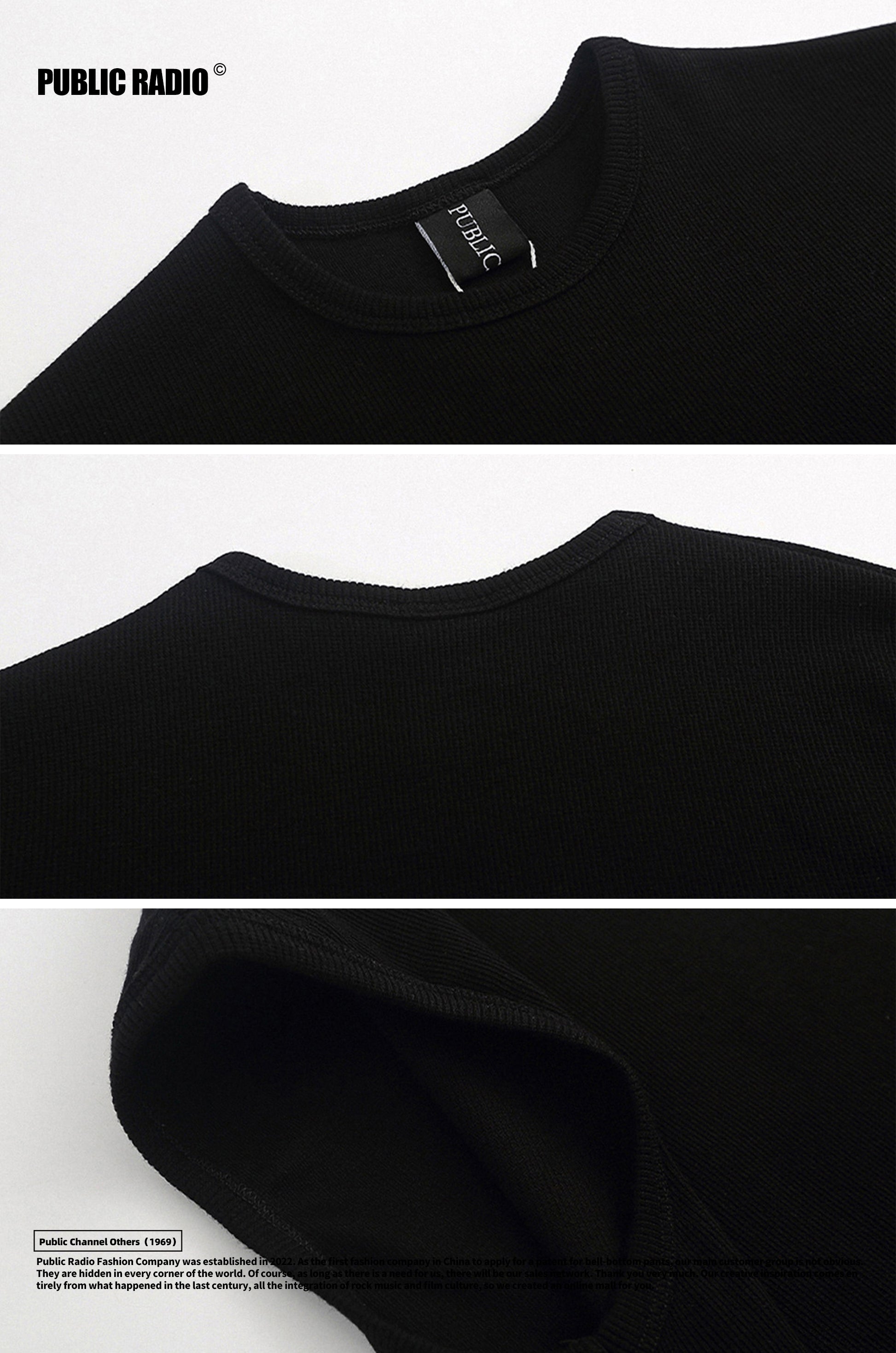 PUBLIC RADIO | 70S Woodstock Rock Commuter Solid Small Collar Heavyweight Pure Cotton Vest