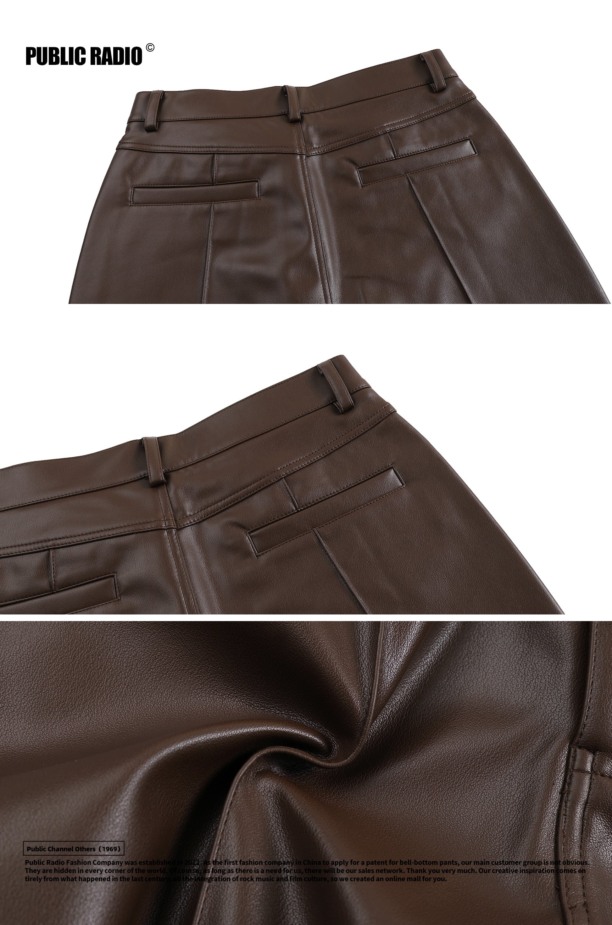 PUBLIC RADIO | WESTERNCOWBOY American Retro Genuine Leather Fringe Pants High-Waisted Flared Pants